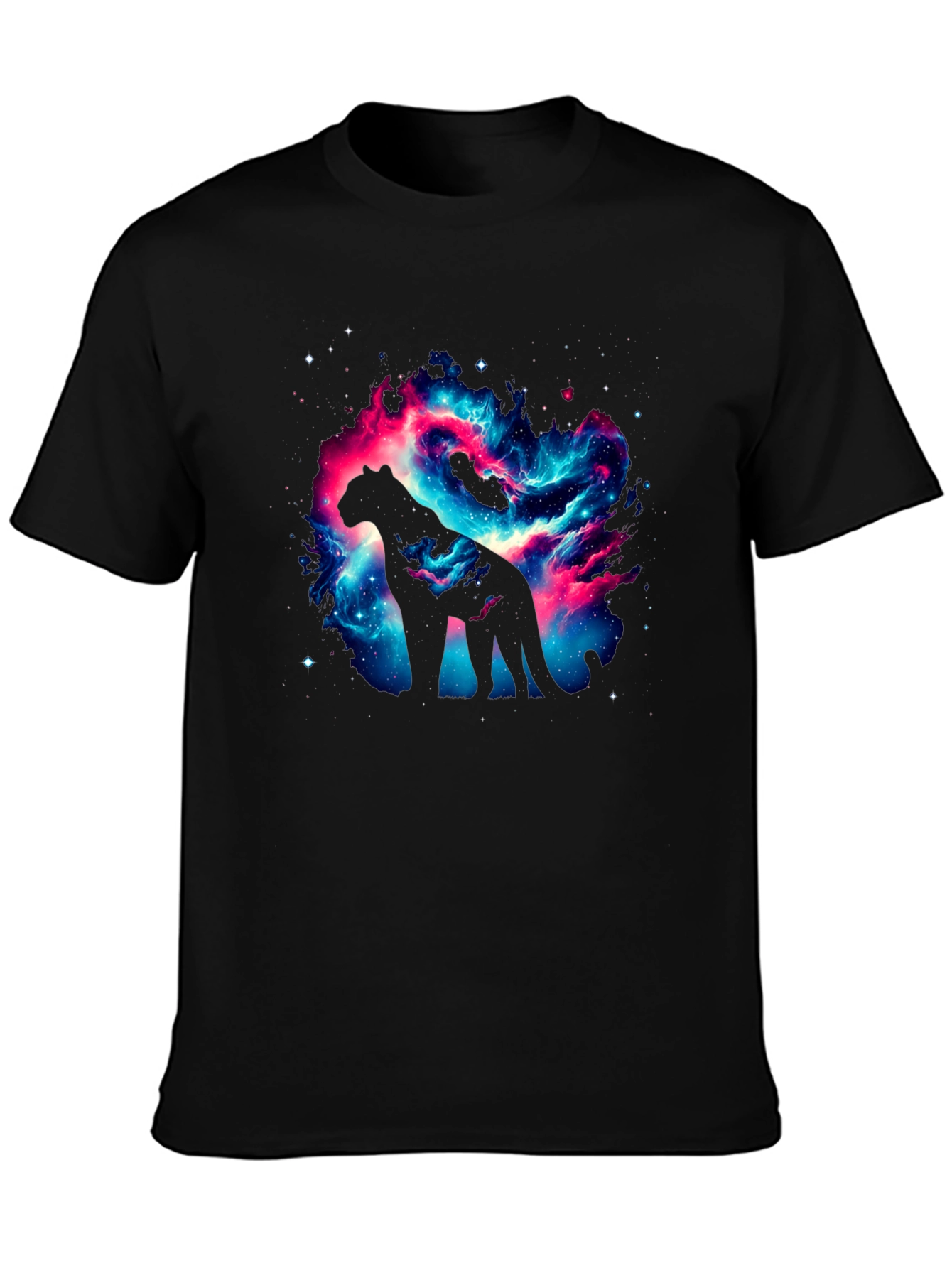 Galaxy Cat T-Shirt - Cosmic Panther Design