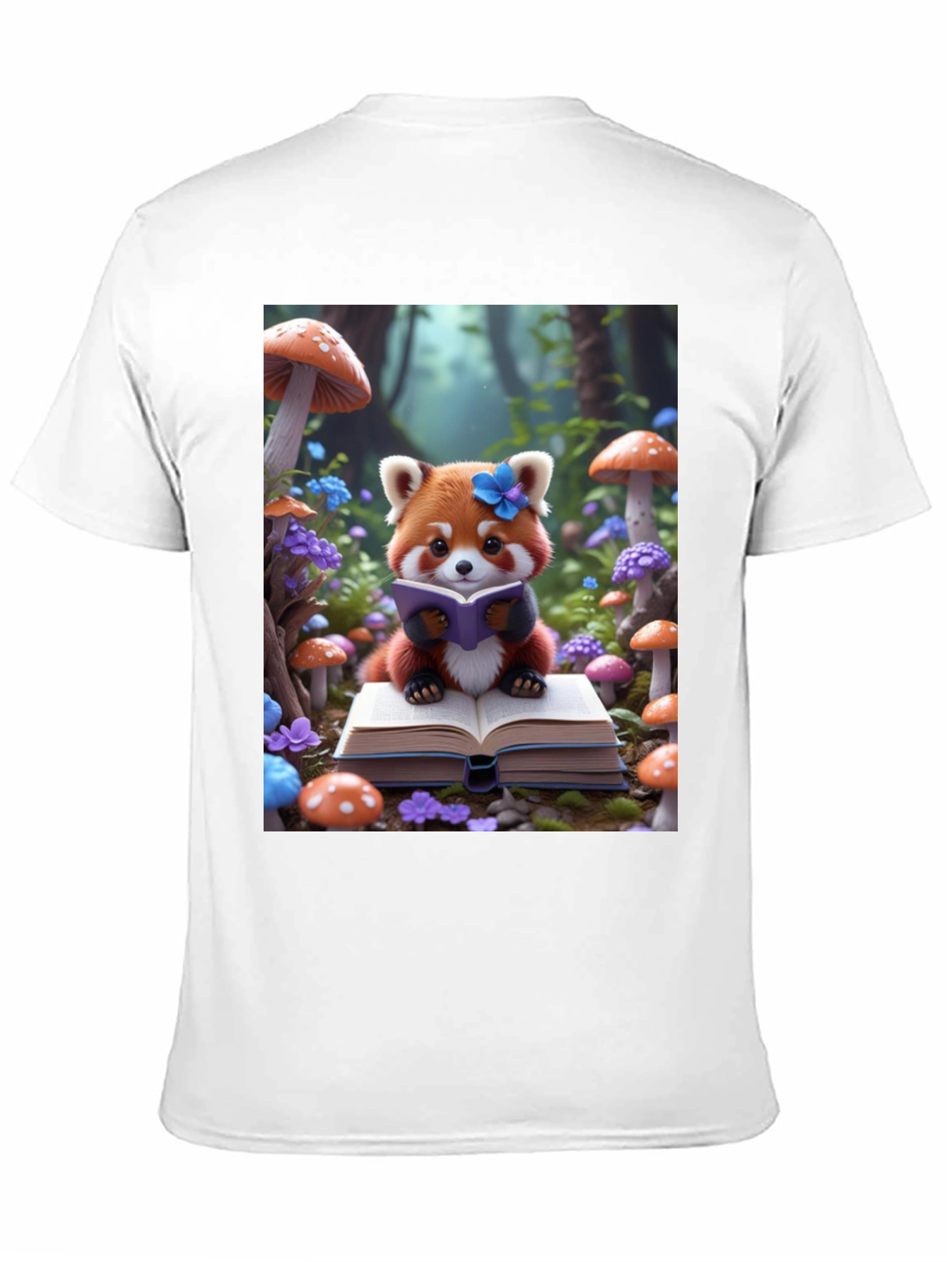 Cute Red Panda Reading T-Shirt