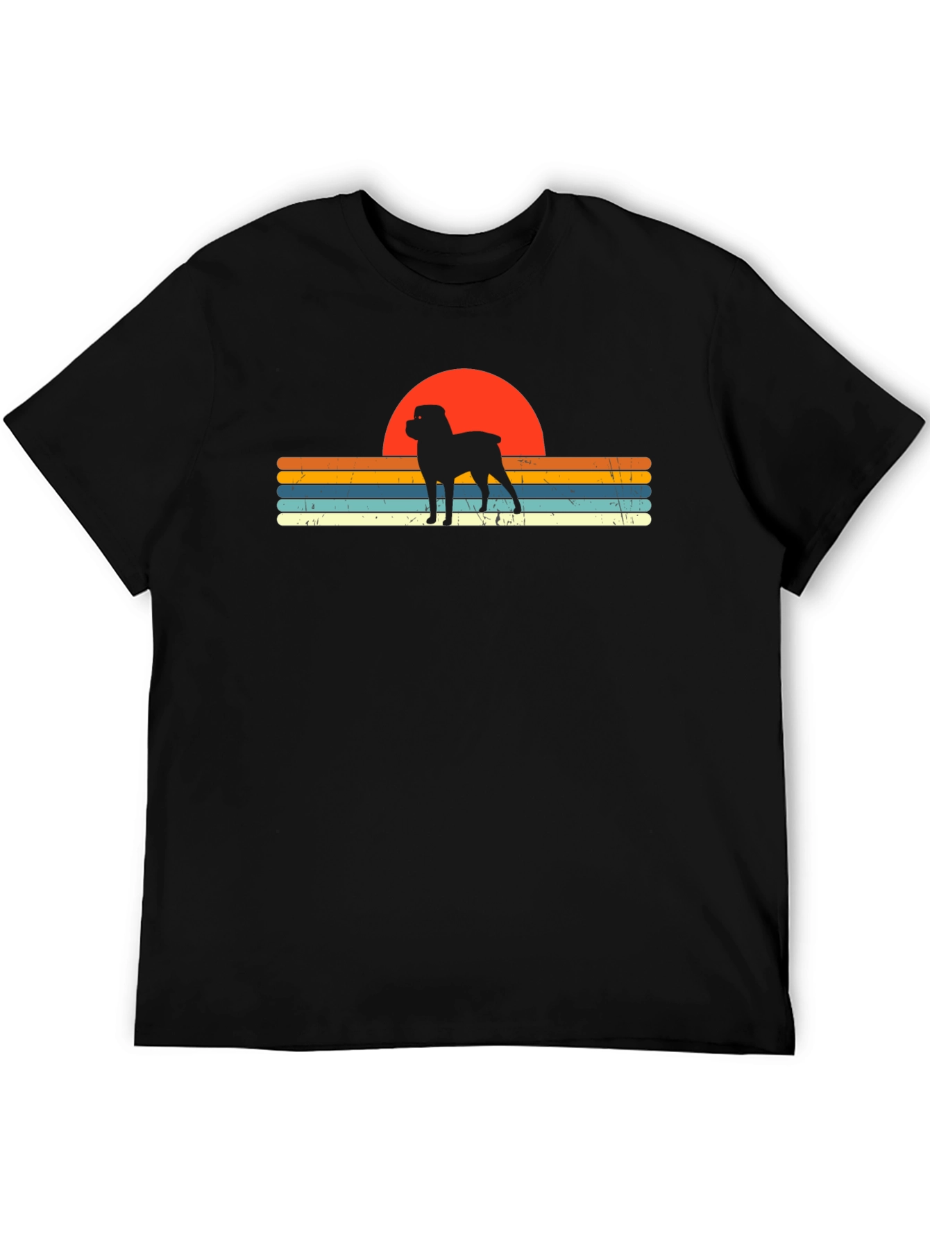 Retro Rottweiler Sunset T-Shirt