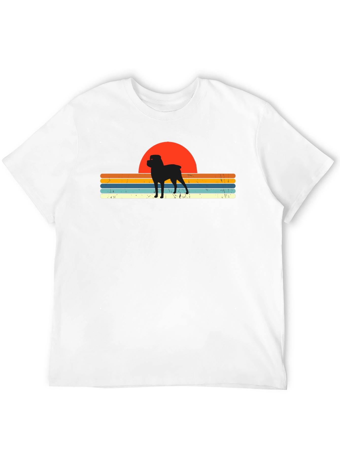 Retro Rottweiler Sunset T-Shirt