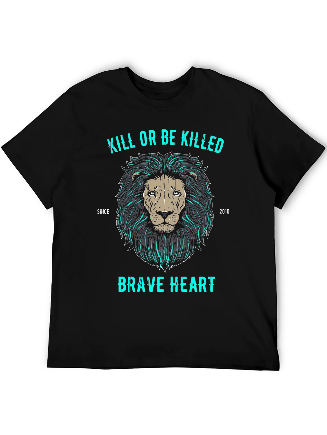 Brave Heart Lion Graphic T-Shirt