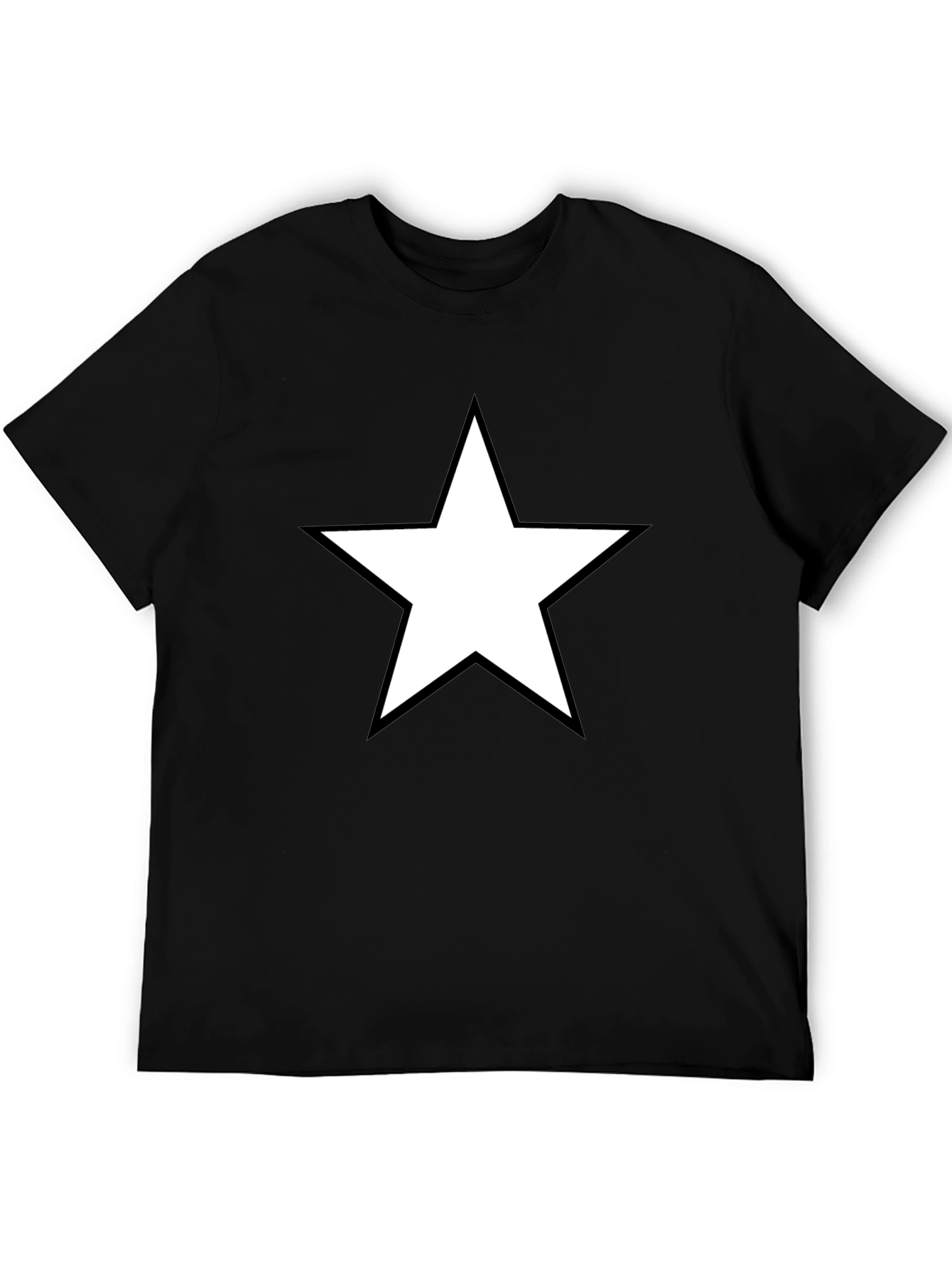 Star Graphic Tee - Bold Black Cotton Shirt