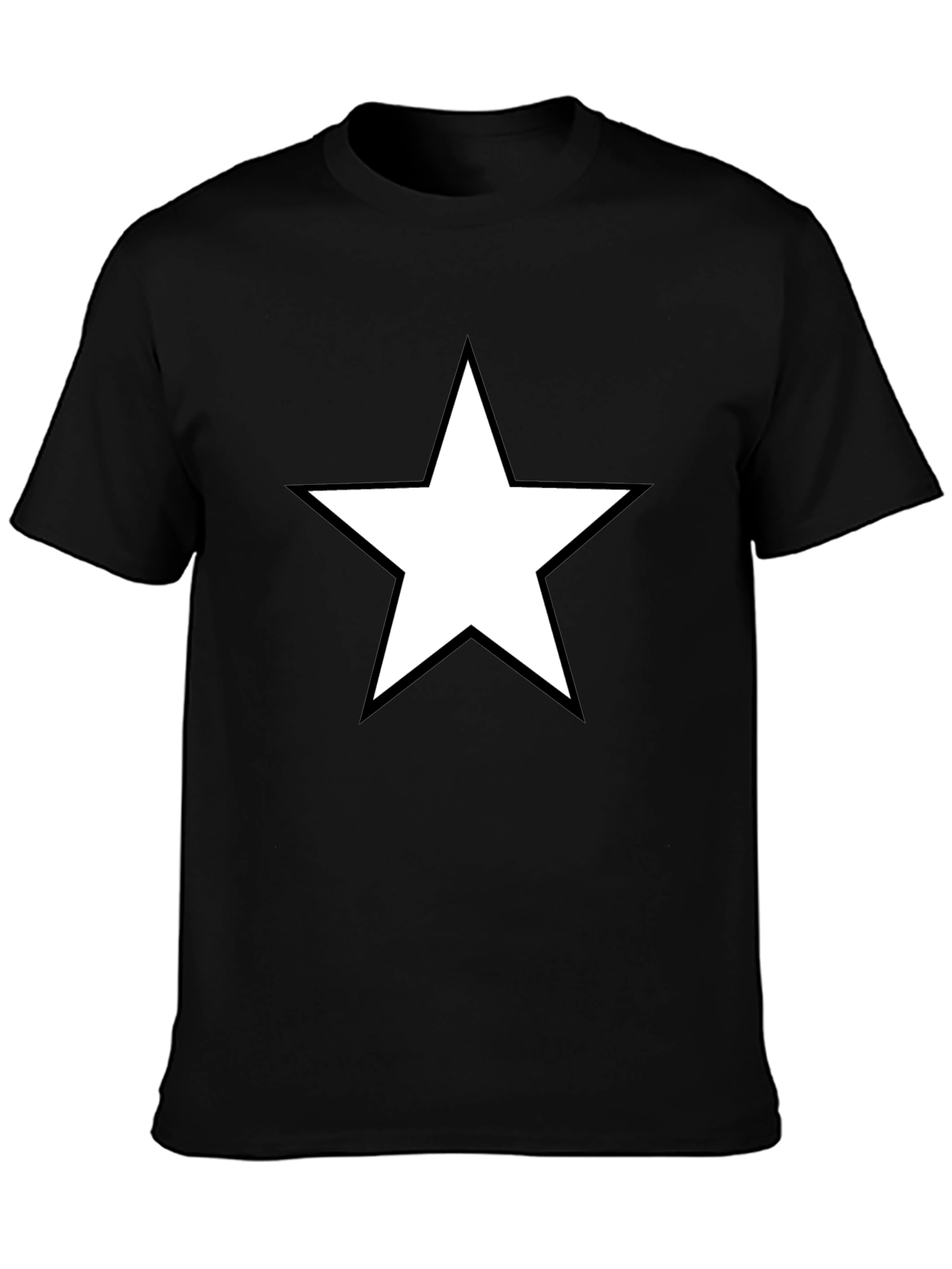 Star Graphic Tee - Bold Black Cotton Shirt