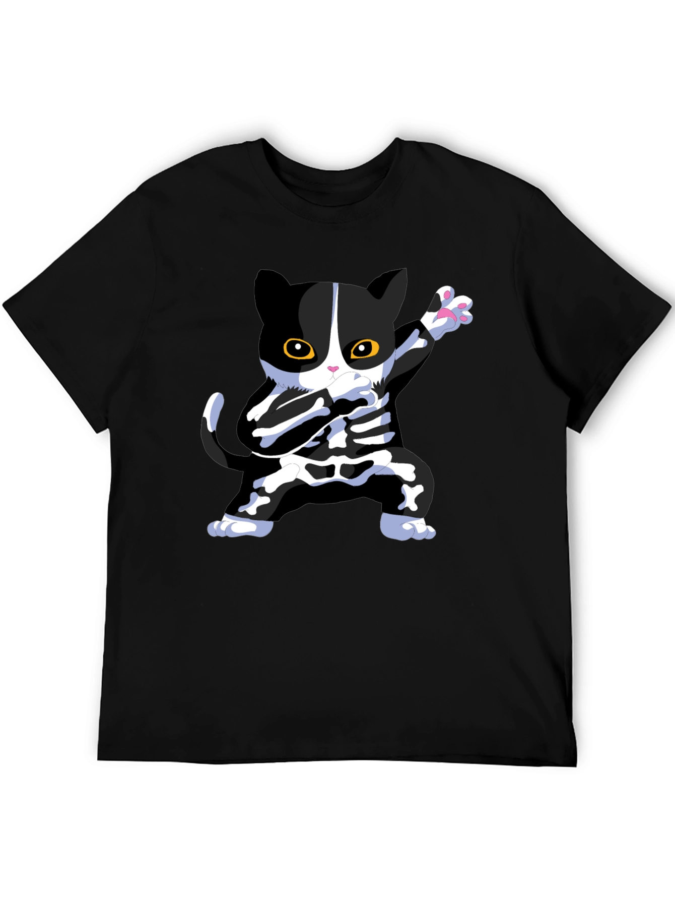 Halloween Dabbing Cat Skeleton T-Shirt
