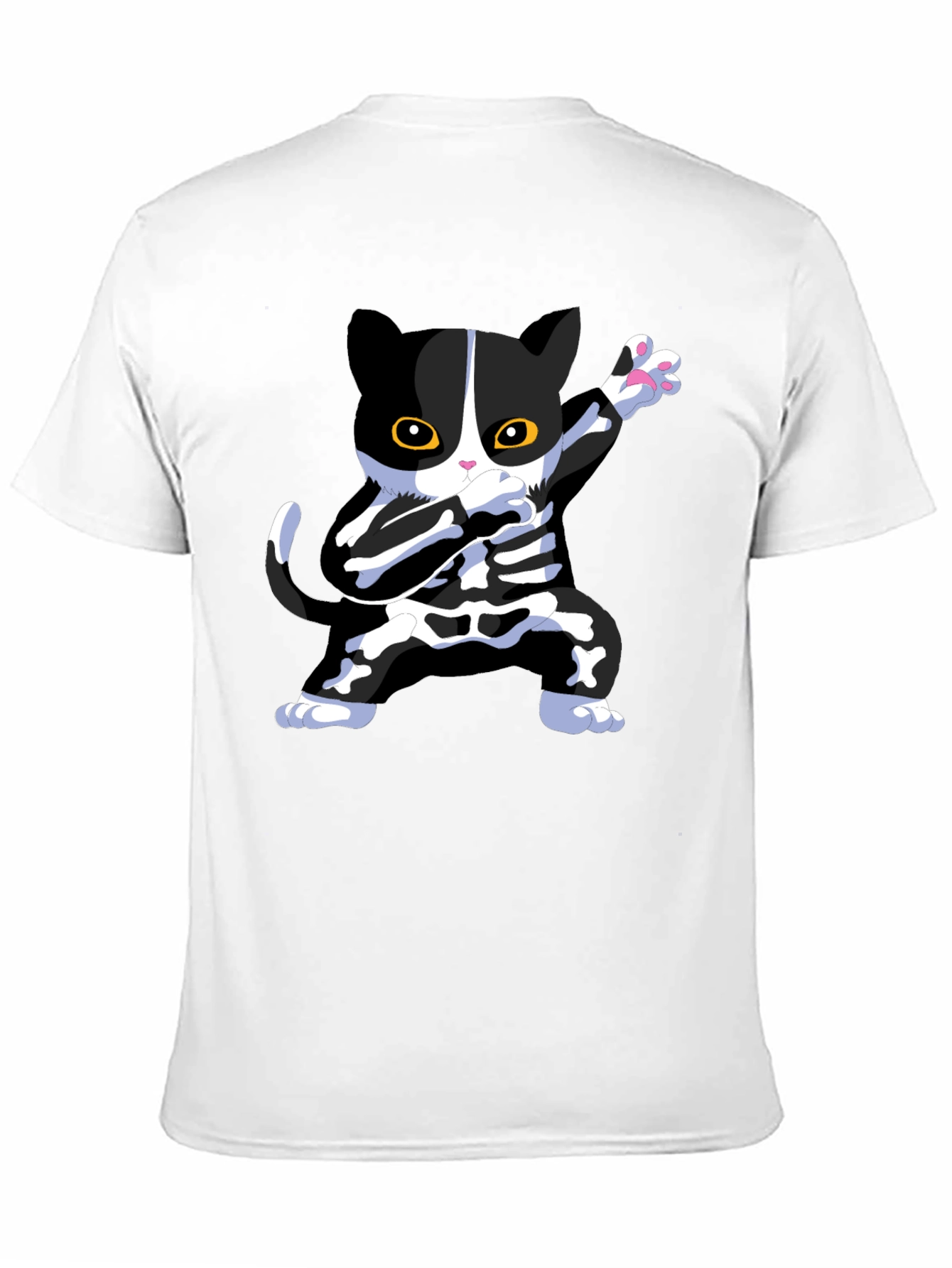 Halloween Dabbing Cat Skeleton T-Shirt