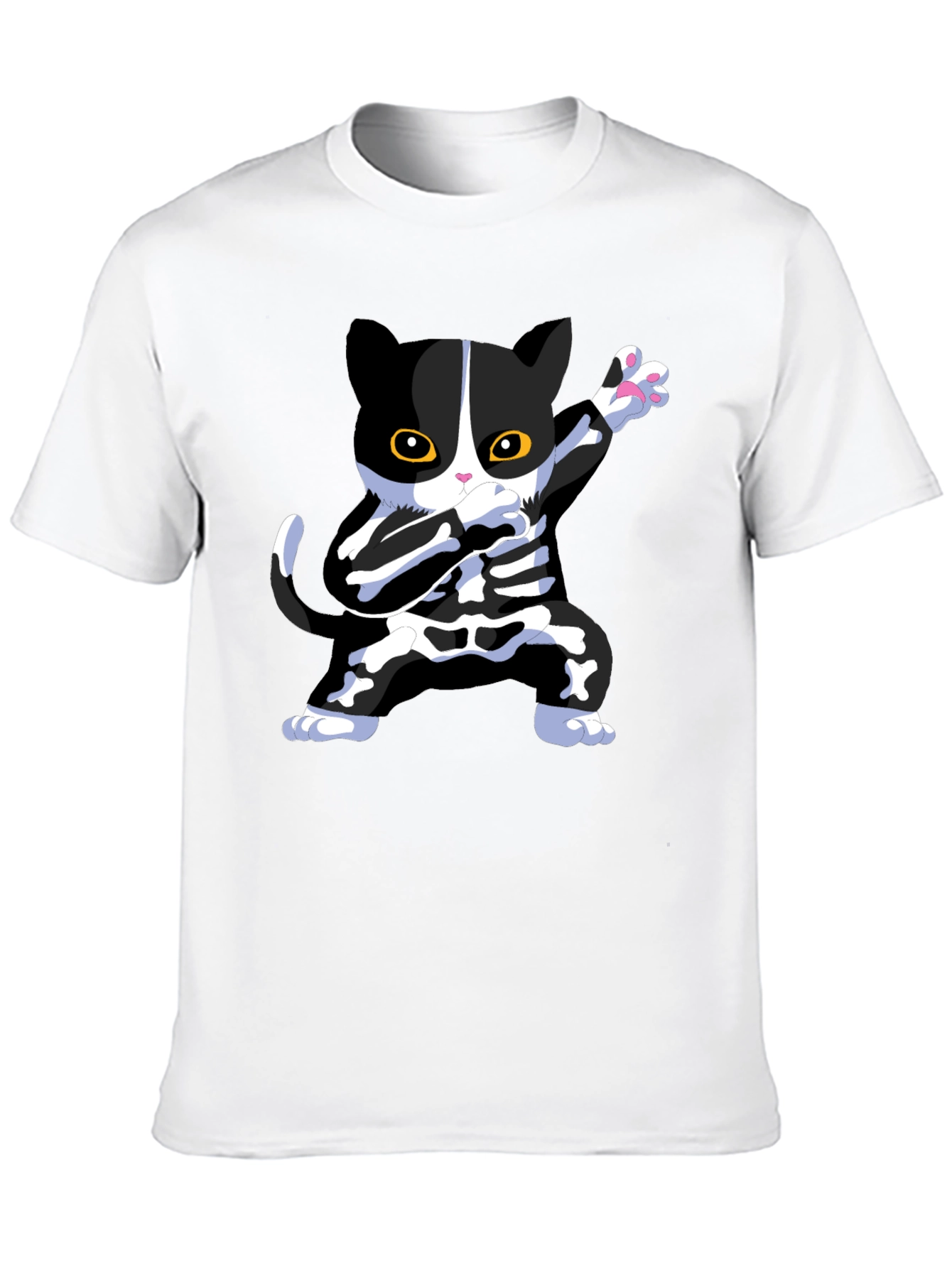 Halloween Dabbing Cat Skeleton T-Shirt