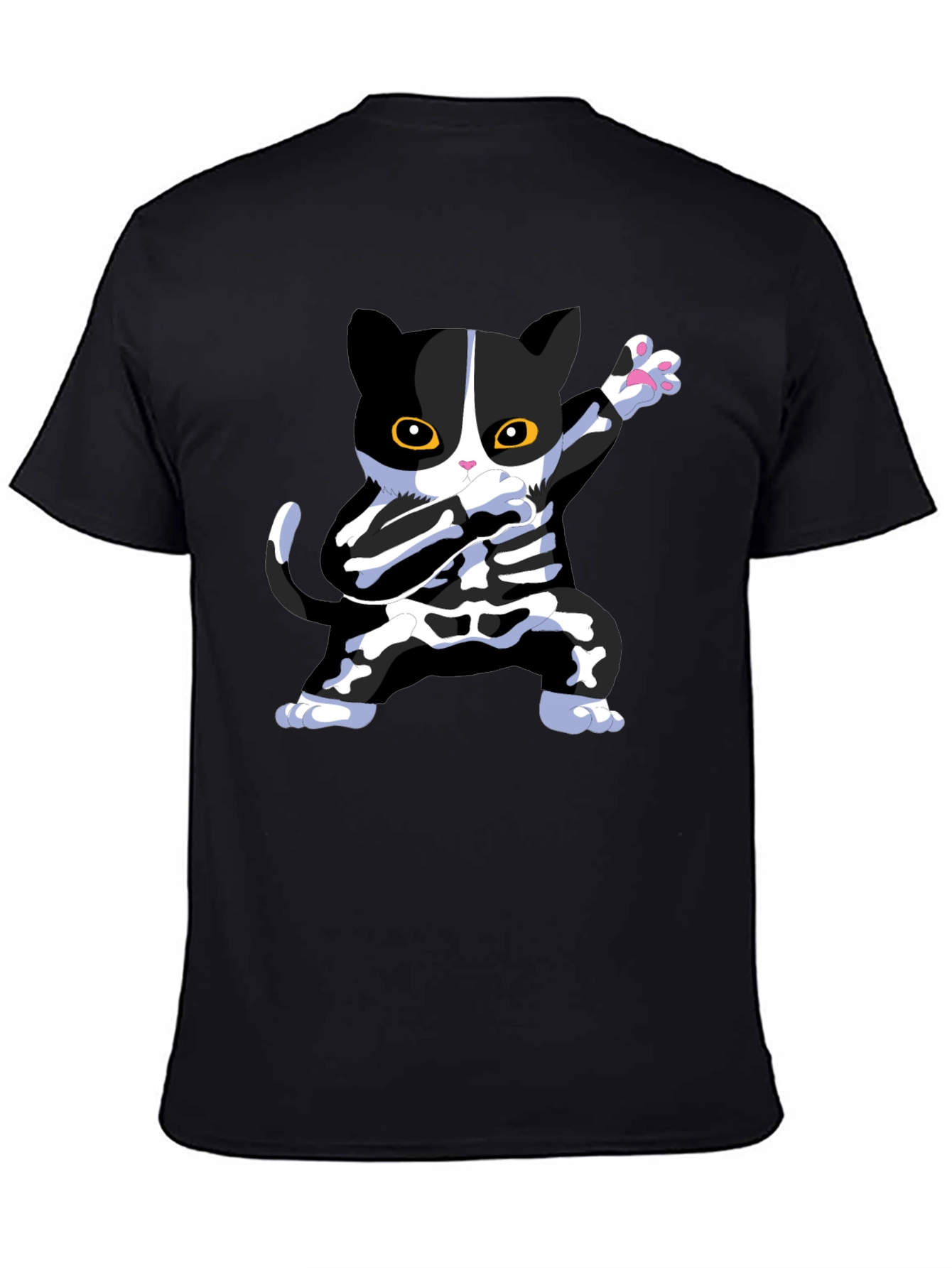 Halloween Dabbing Cat Skeleton T-Shirt