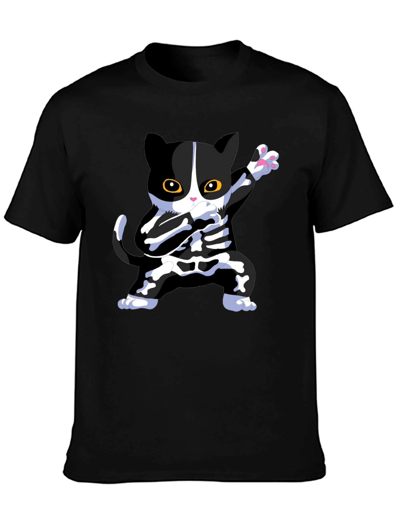Halloween Dabbing Cat Skeleton T-Shirt