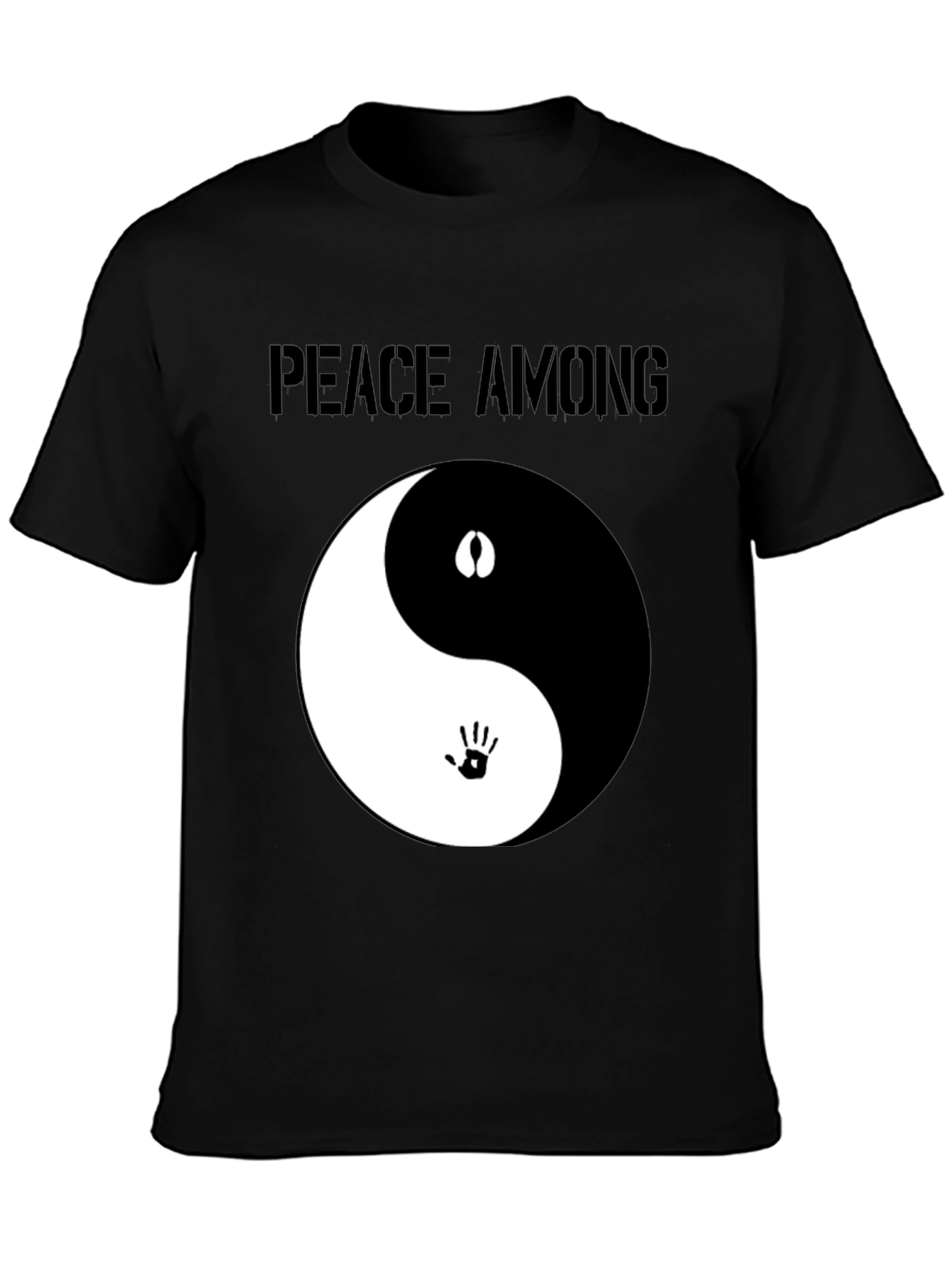 Peace Among Us Yin Yang Graphic Tee - Black