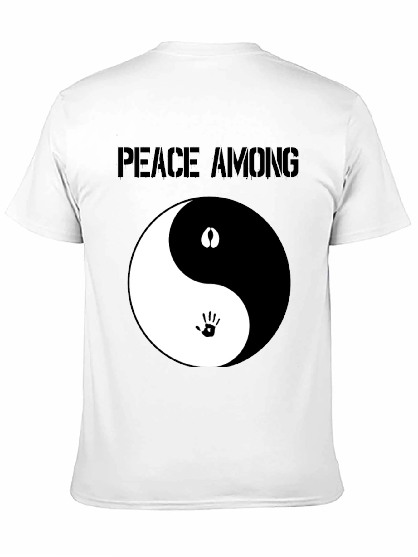 Peace Among Us Yin Yang Graphic Tee - Black