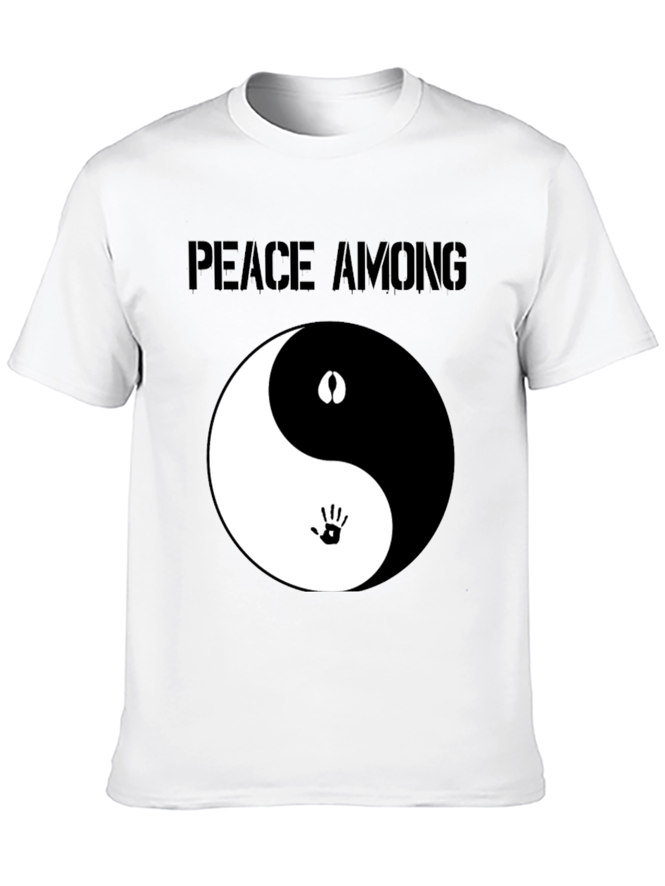 Peace Among Us Yin Yang Graphic Tee - Black