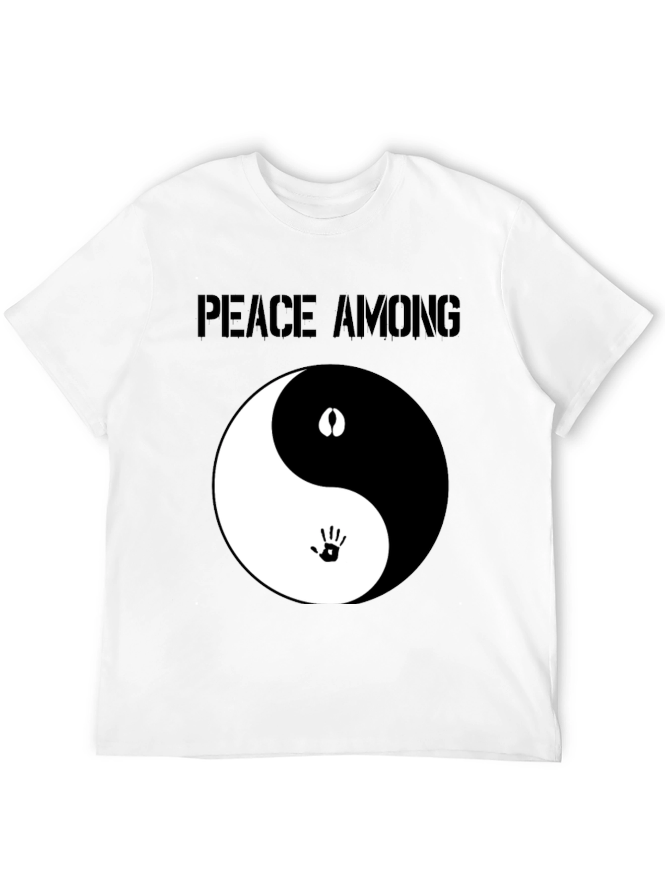 Peace Among Us Yin Yang Graphic Tee - Black