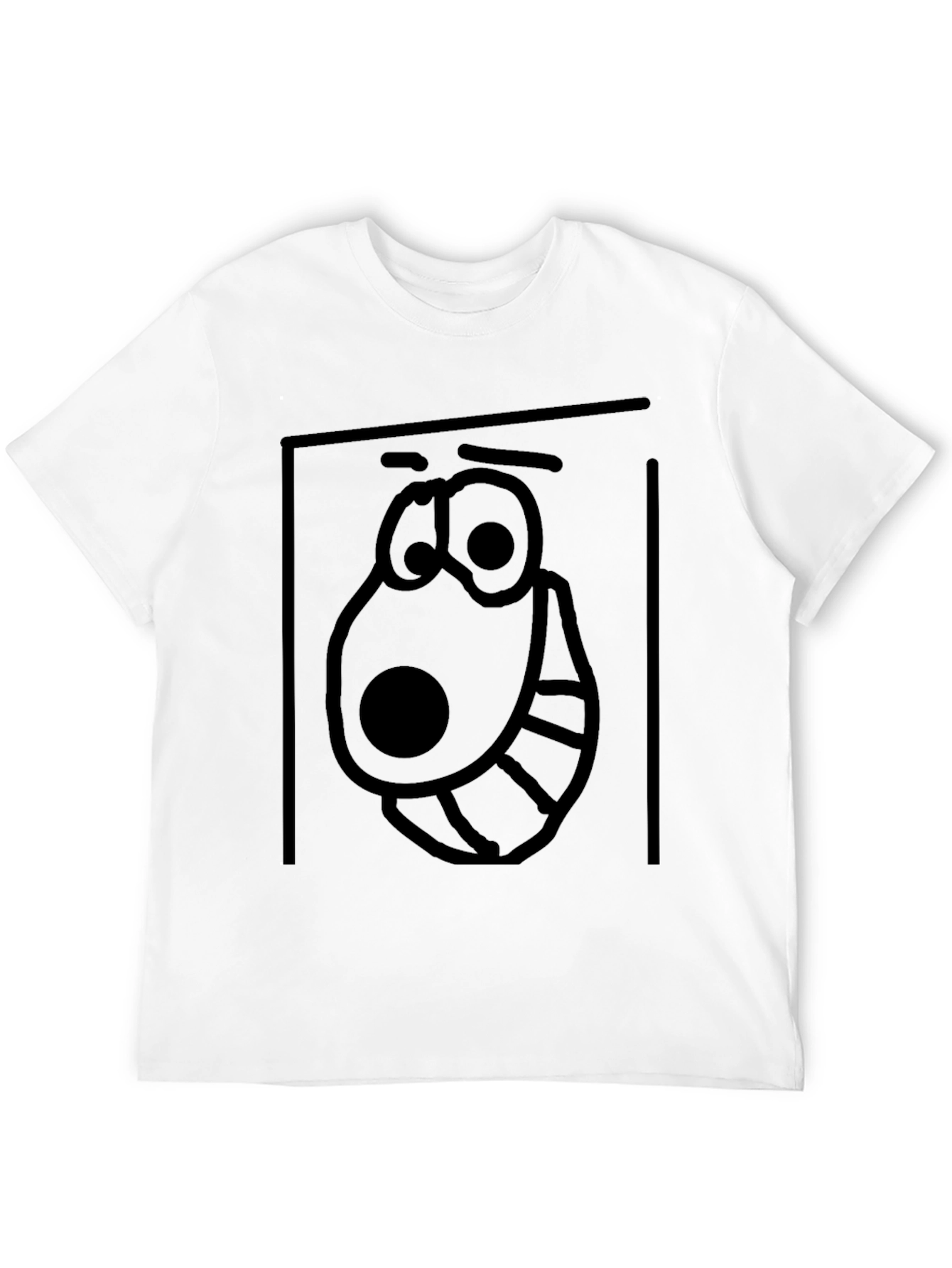 Cartoon Face Graphic Tee - Black