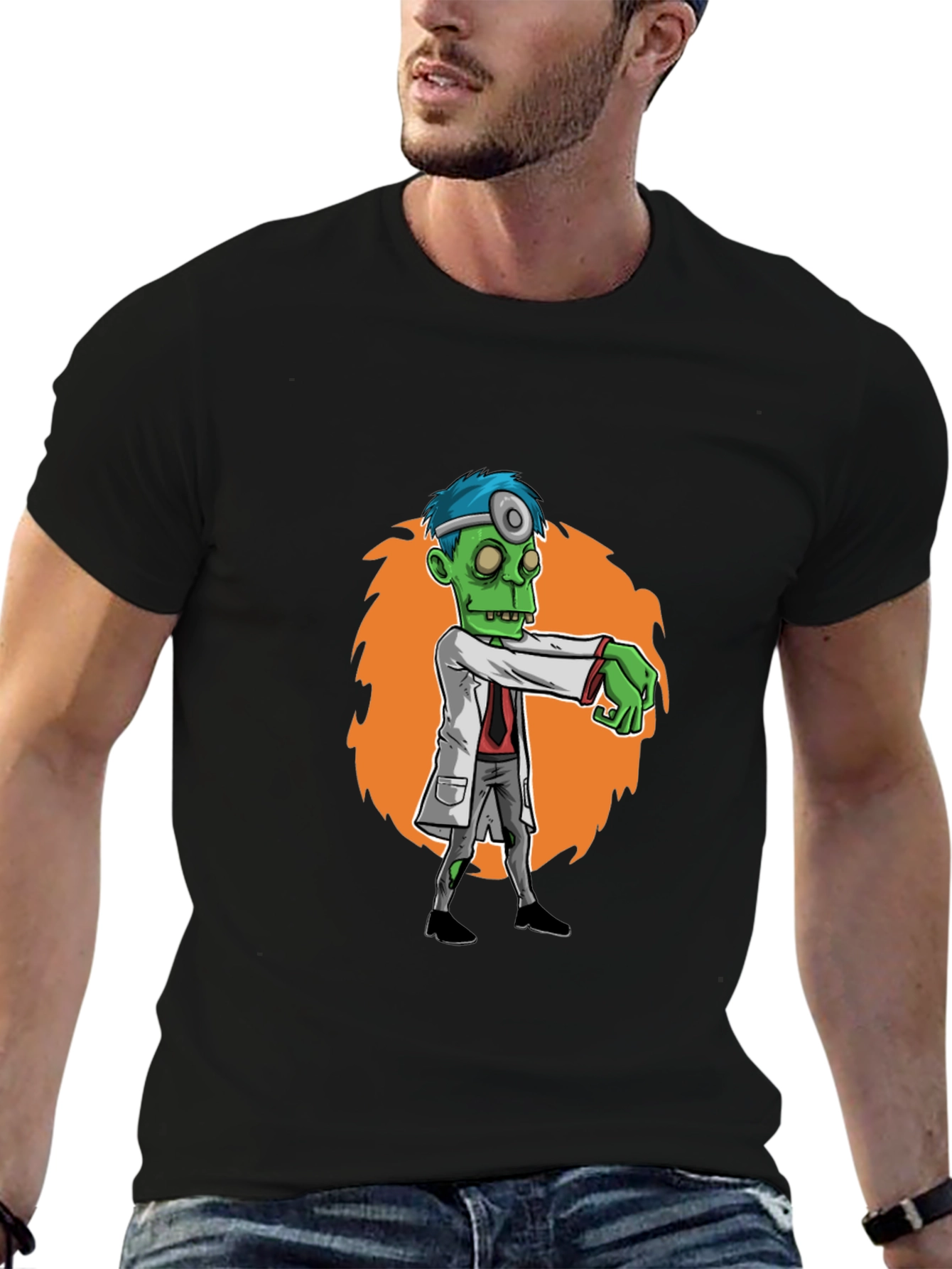 Zombie Doctor Graphic Print T-Shirt