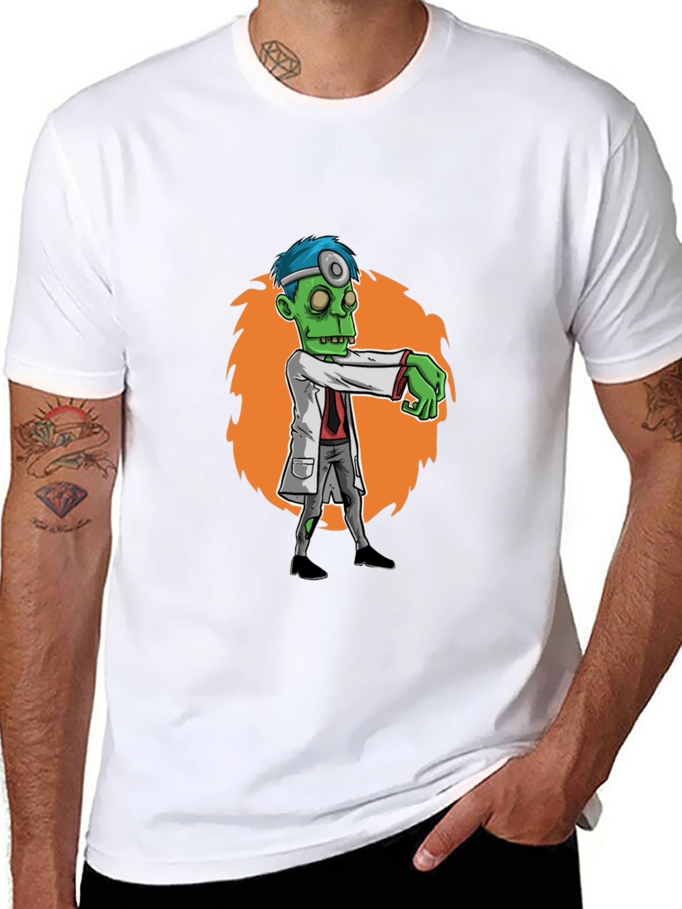 Zombie Doctor Graphic Print T-Shirt