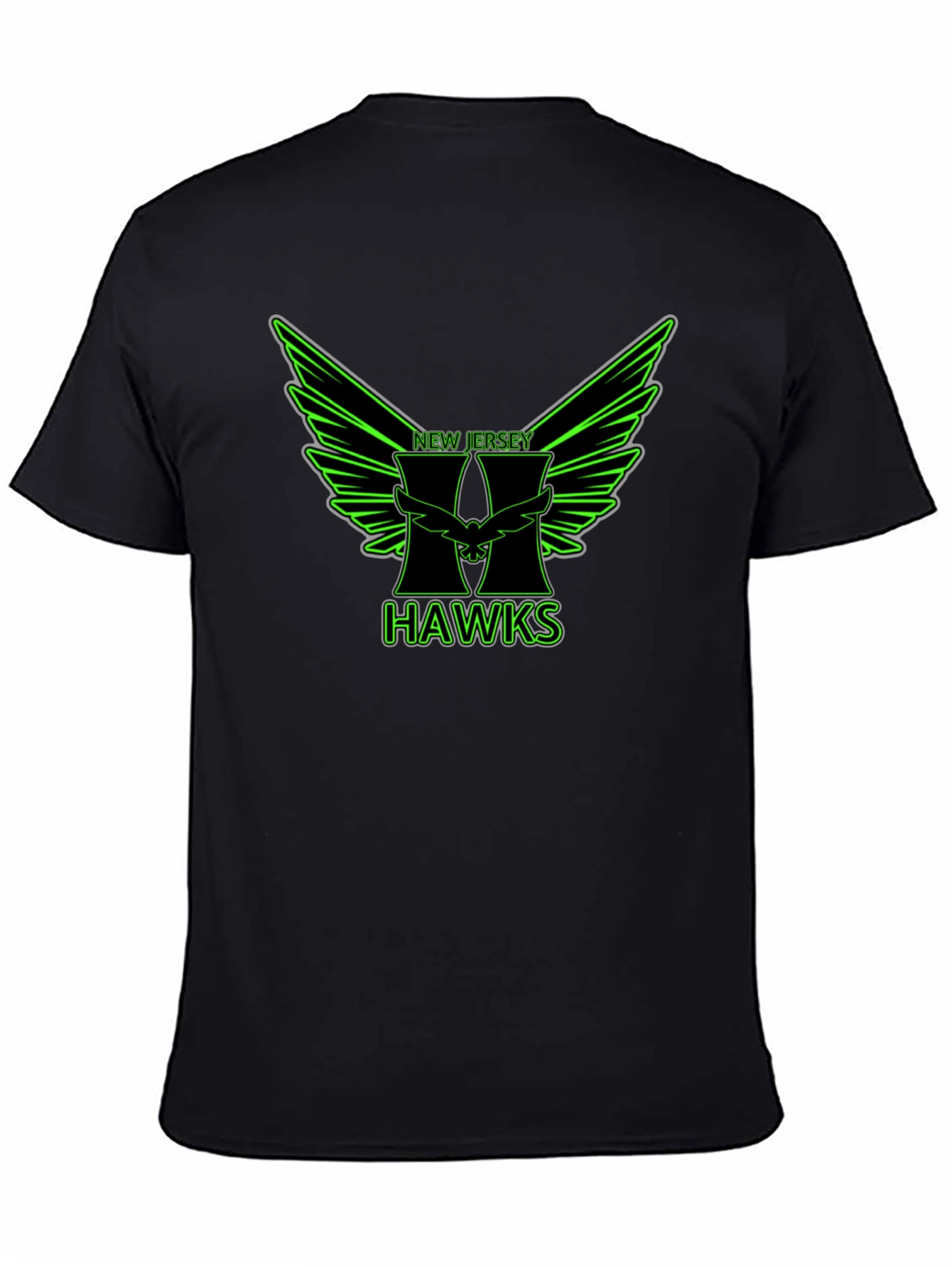 New Jersey Hawks Graphic Tee - Black Cotton