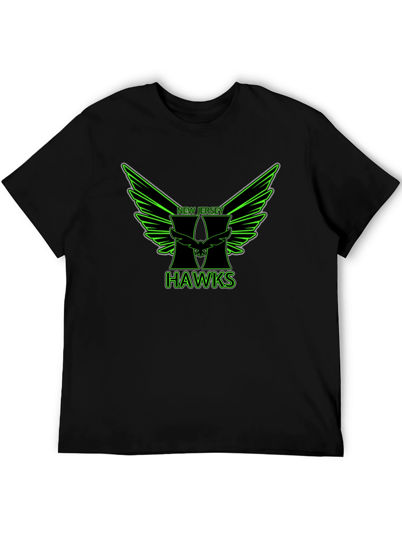 New Jersey Hawks Graphic Tee - Black Cotton