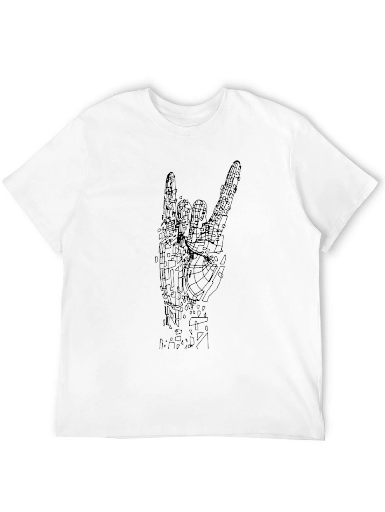 Rock On Hand Graphic Black Tee