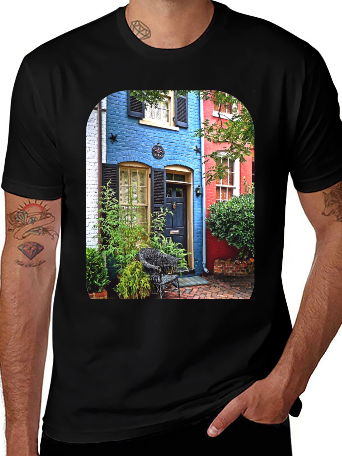 Colorful Buildings Graphic T-Shirt