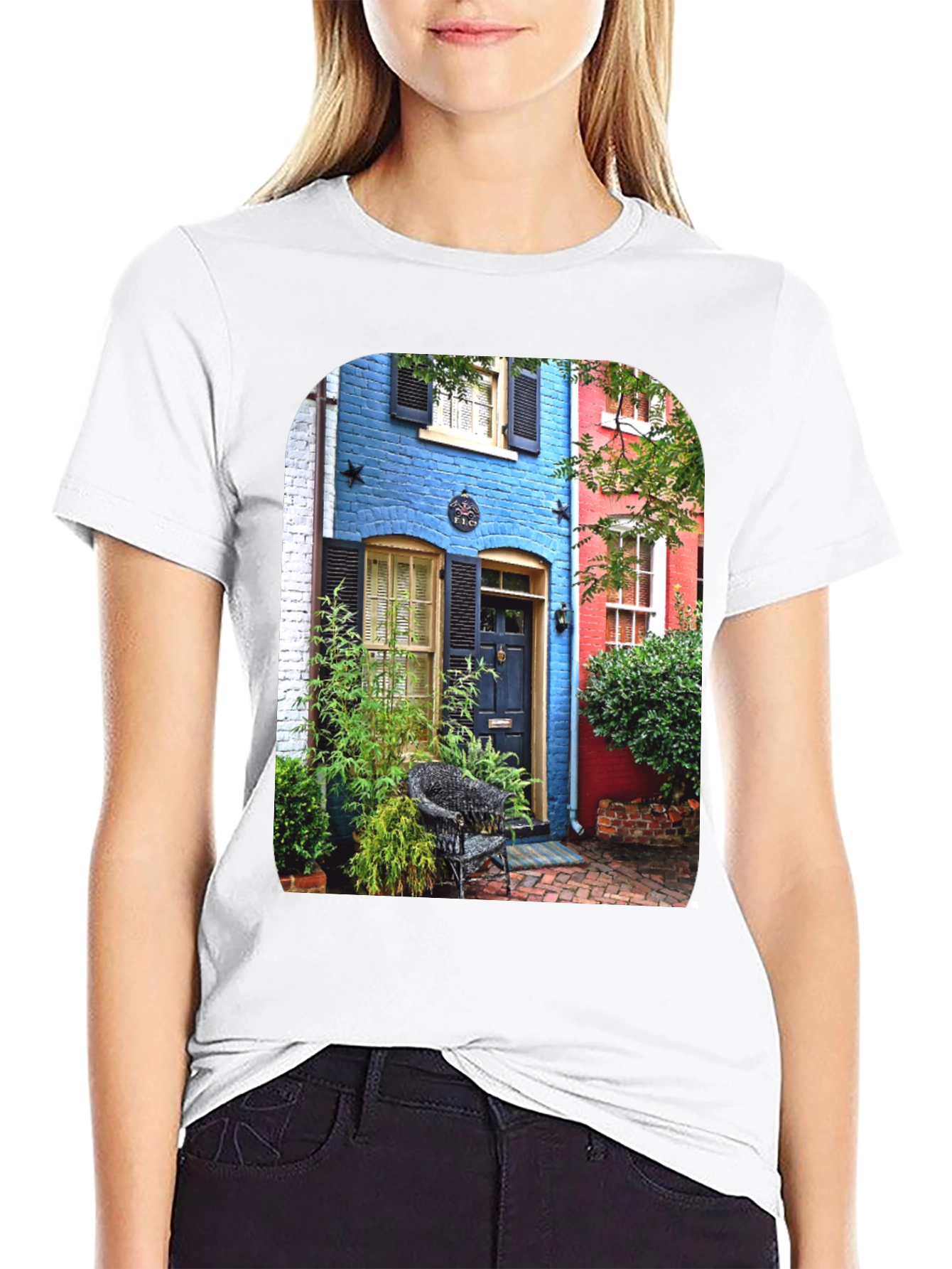 Colorful Buildings Graphic T-Shirt