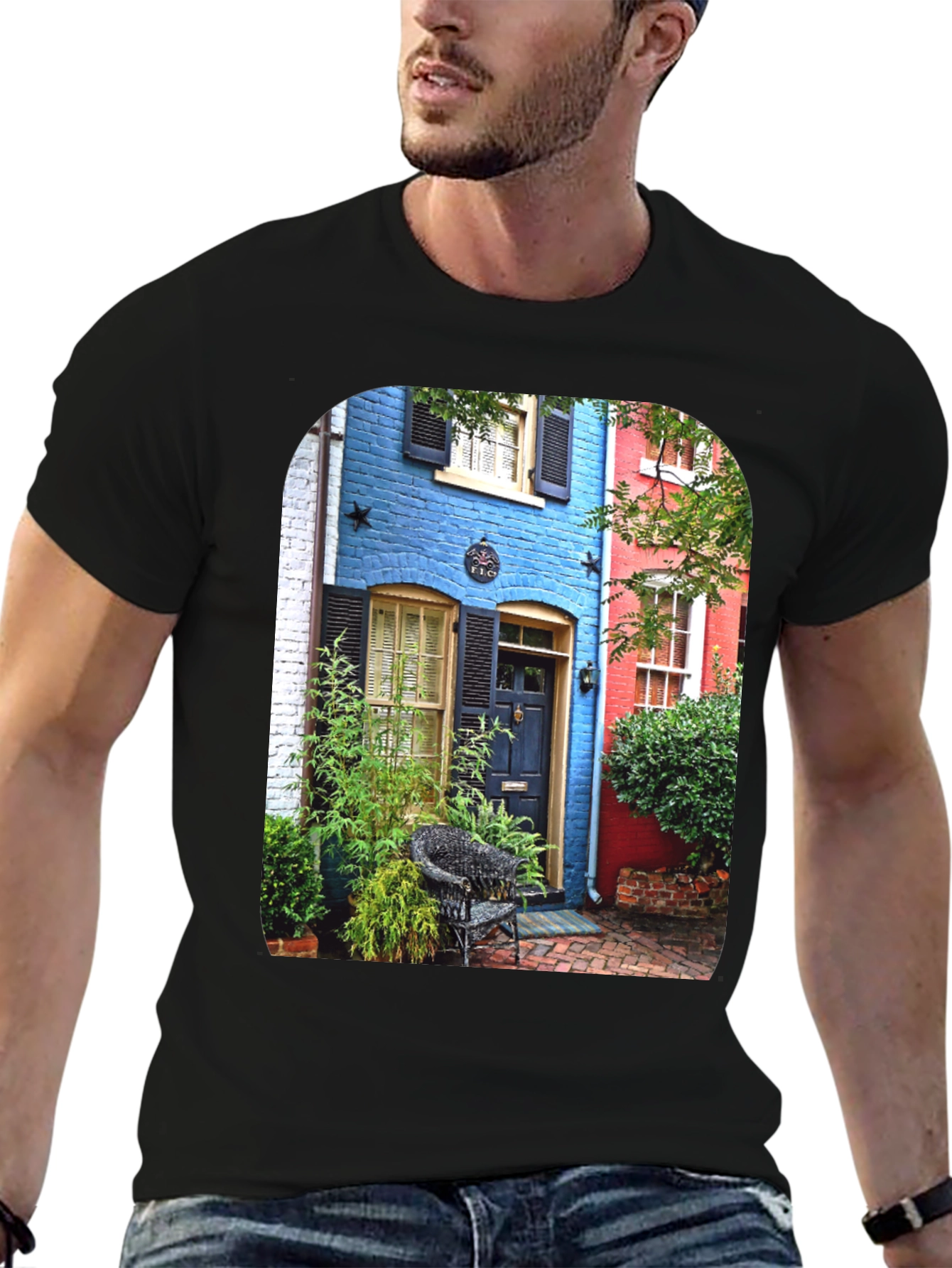 Colorful Buildings Graphic T-Shirt