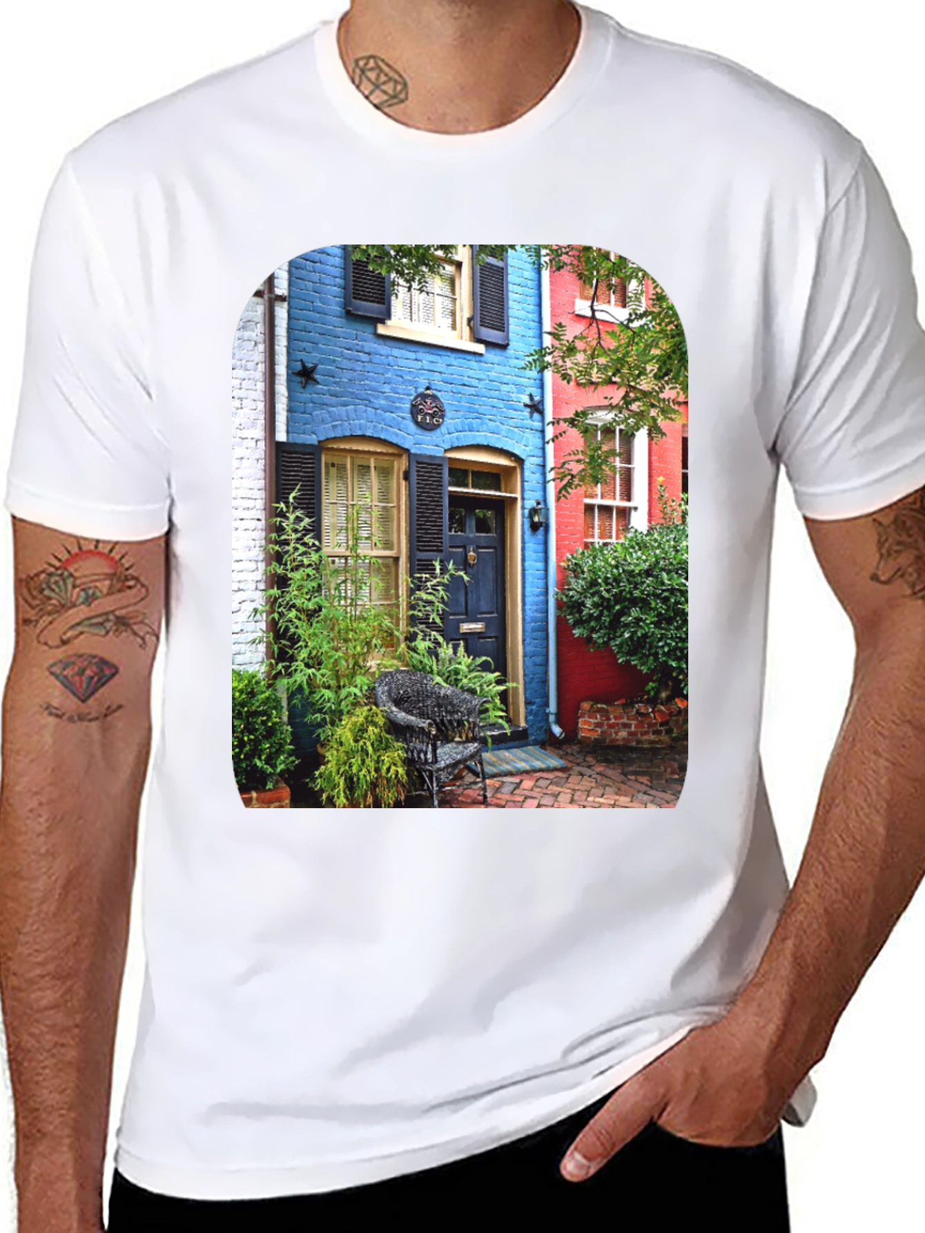 Colorful Buildings Graphic T-Shirt