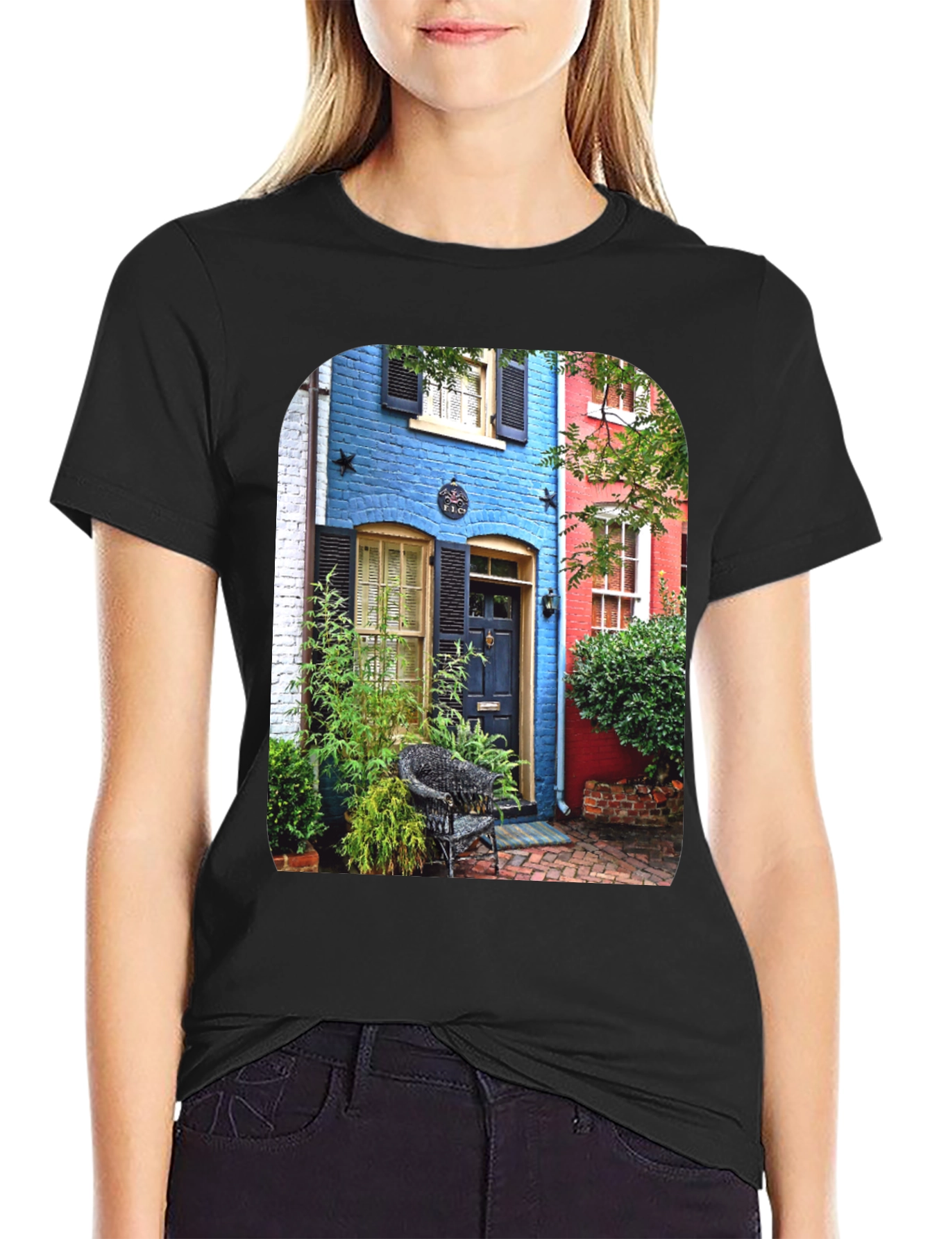 Colorful Buildings Graphic T-Shirt