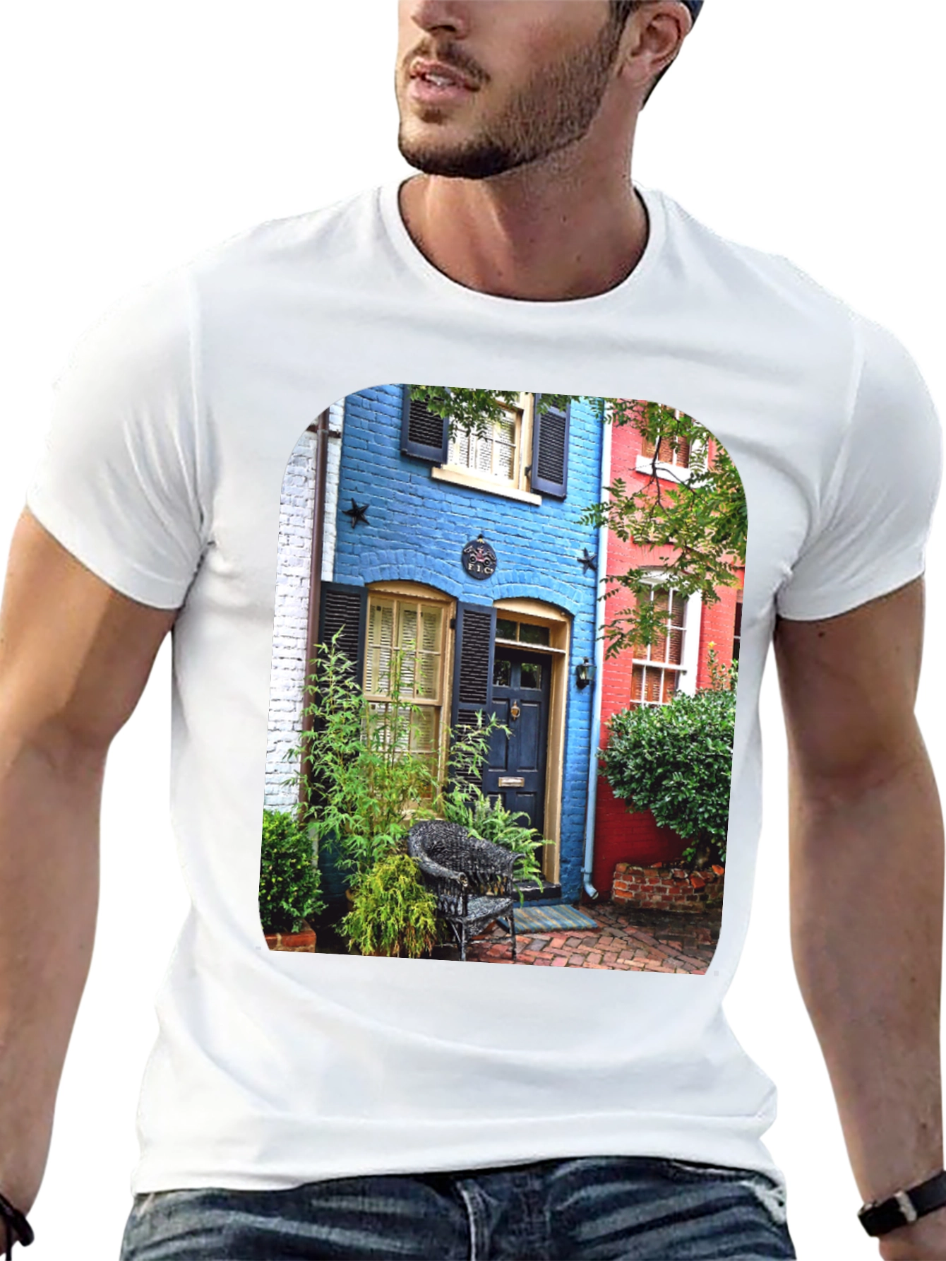 Colorful Buildings Graphic T-Shirt
