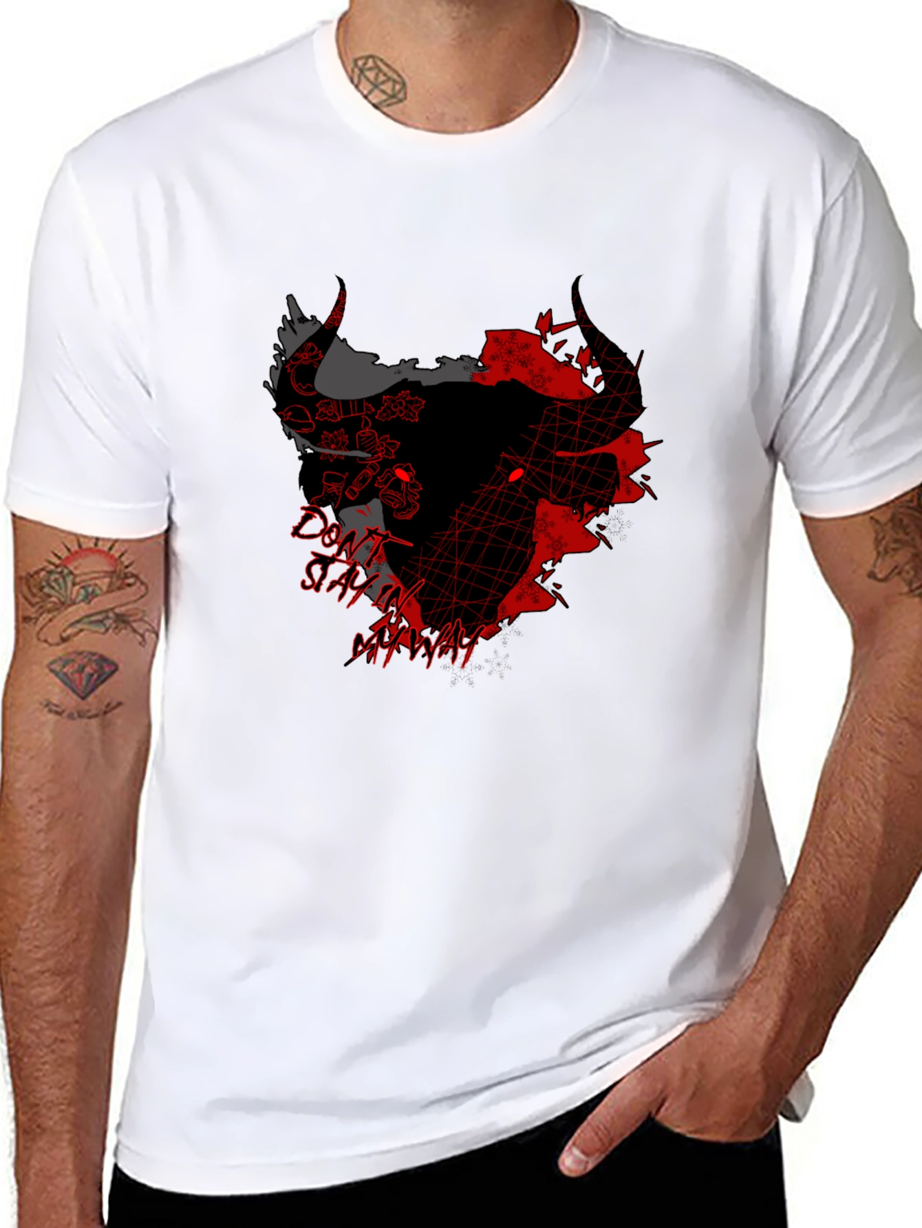 Edgy Graphic Print Crew Neck T-Shirt