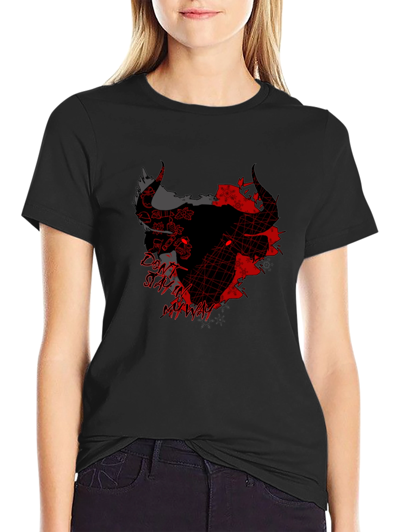 Edgy Graphic Print Crew Neck T-Shirt