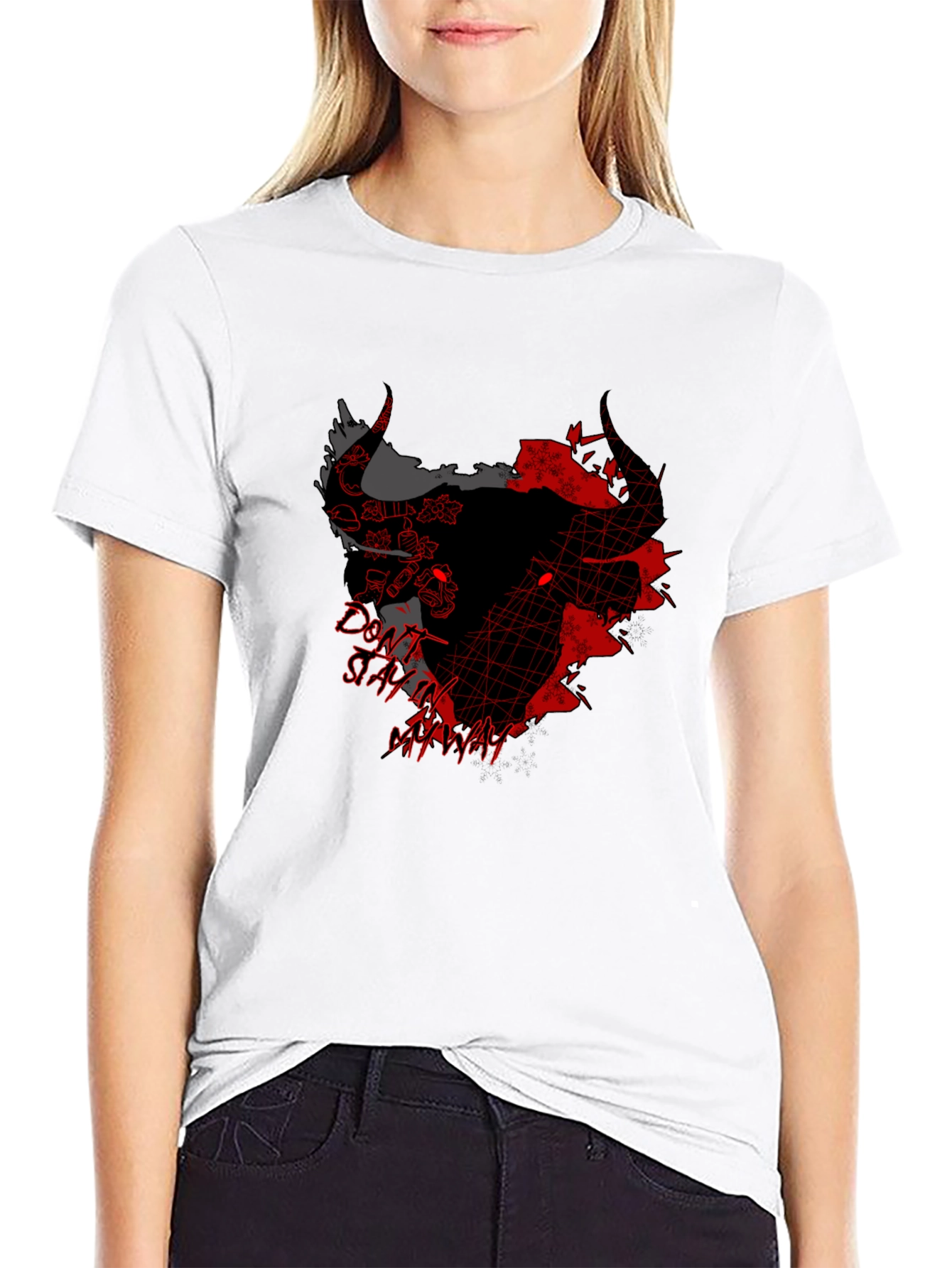 Edgy Graphic Print Crew Neck T-Shirt