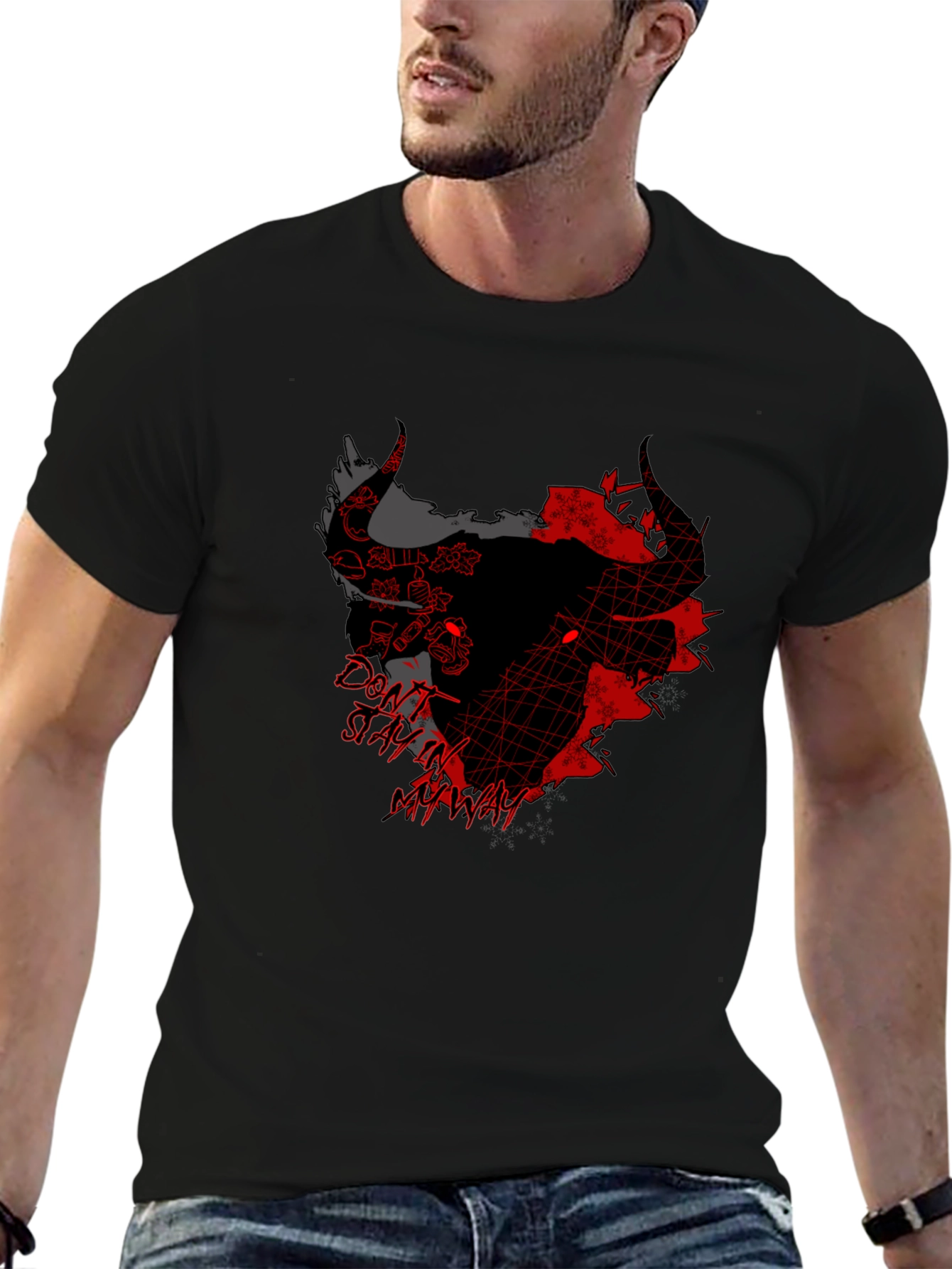 Edgy Graphic Print Crew Neck T-Shirt