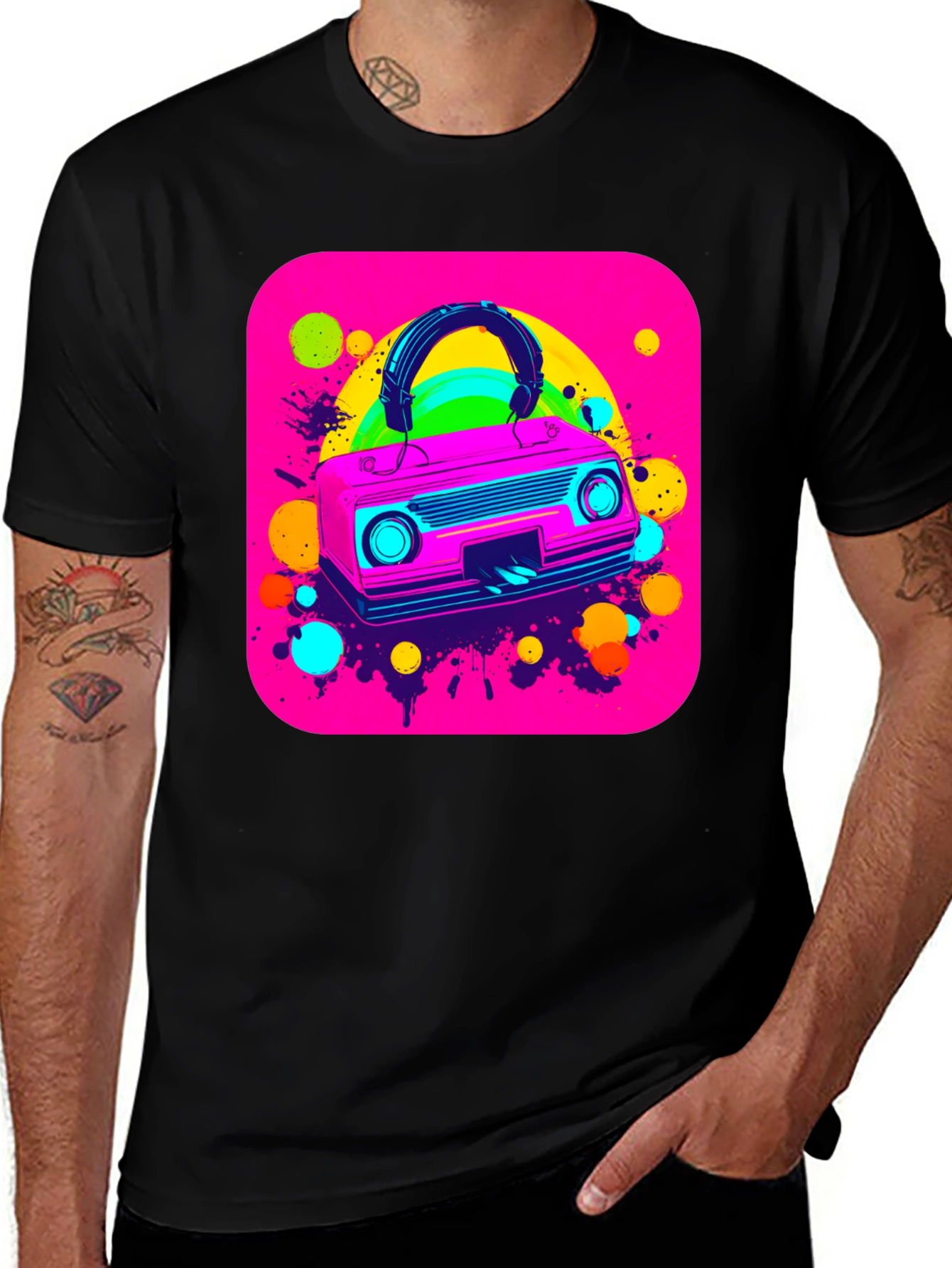 Retro 80s Boombox Graphic Tee