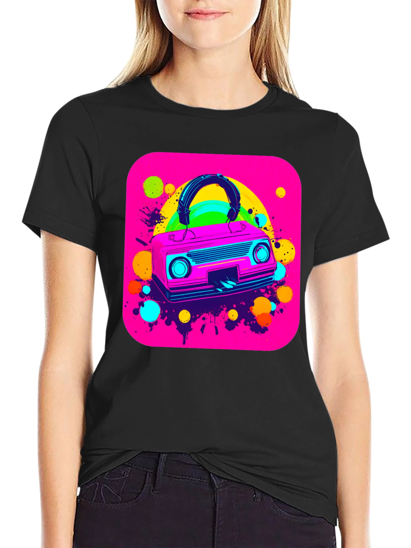 Retro 80s Boombox Graphic Tee
