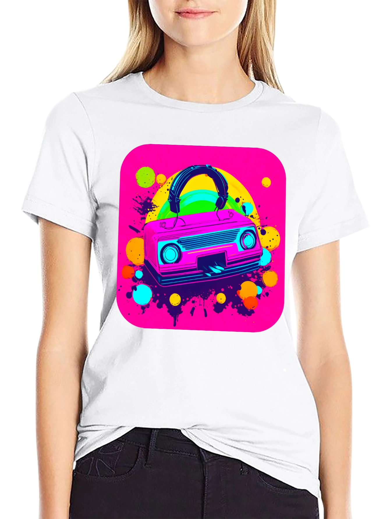 Retro 80s Boombox Graphic Tee