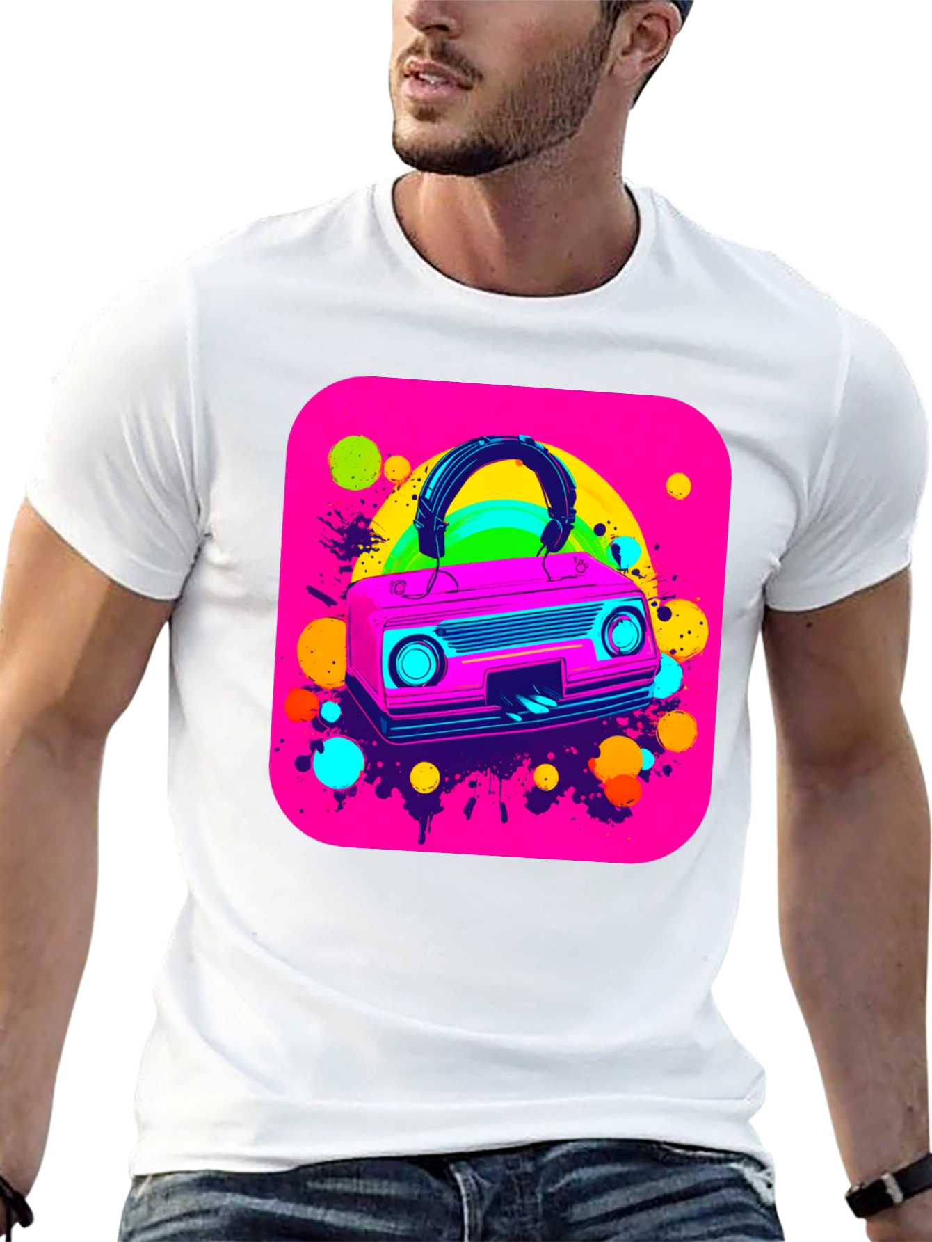 Retro 80s Boombox Graphic Tee
