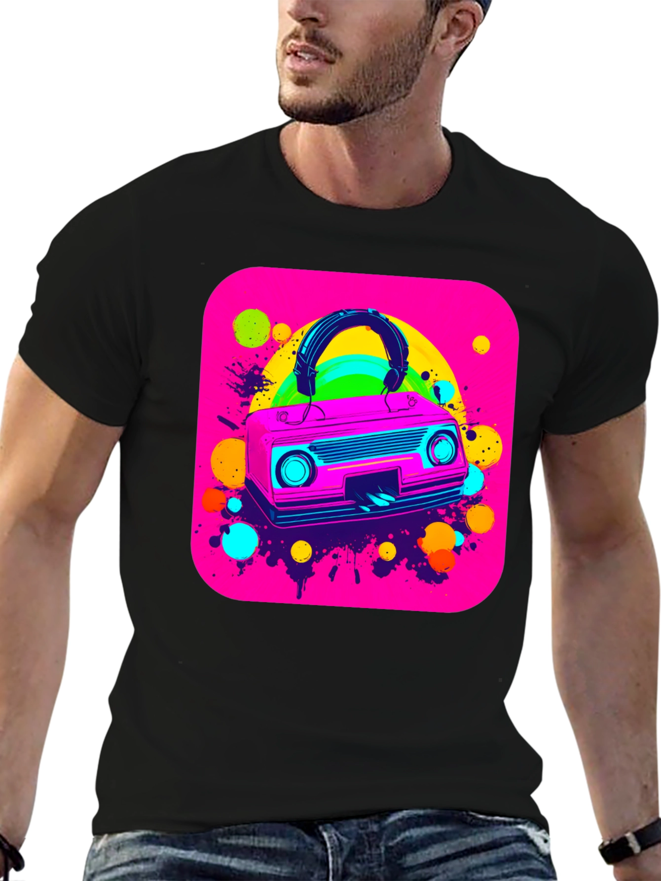 Retro 80s Boombox Graphic Tee
