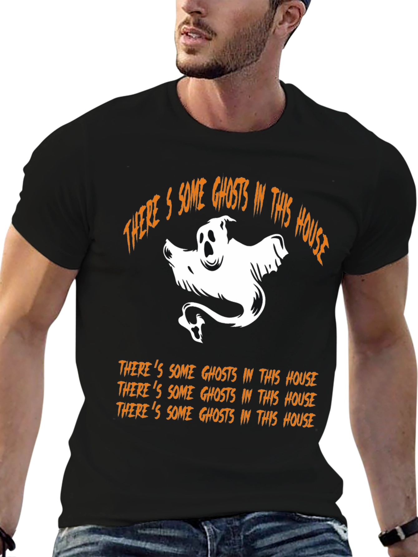 Halloween Ghost Graphic T-Shirt - Spooky Season Tee