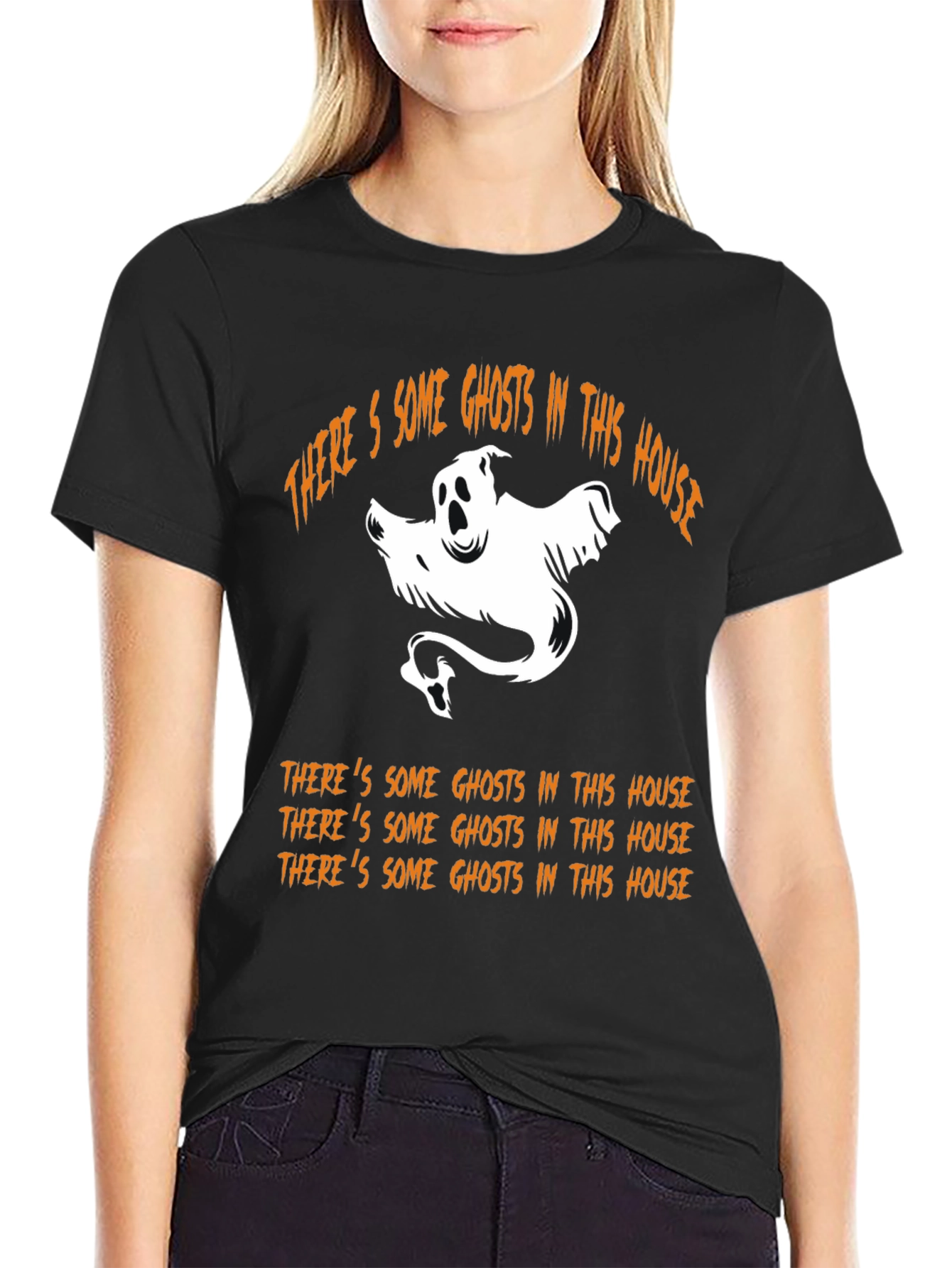 Halloween Ghost Graphic T-Shirt - Spooky Season Tee