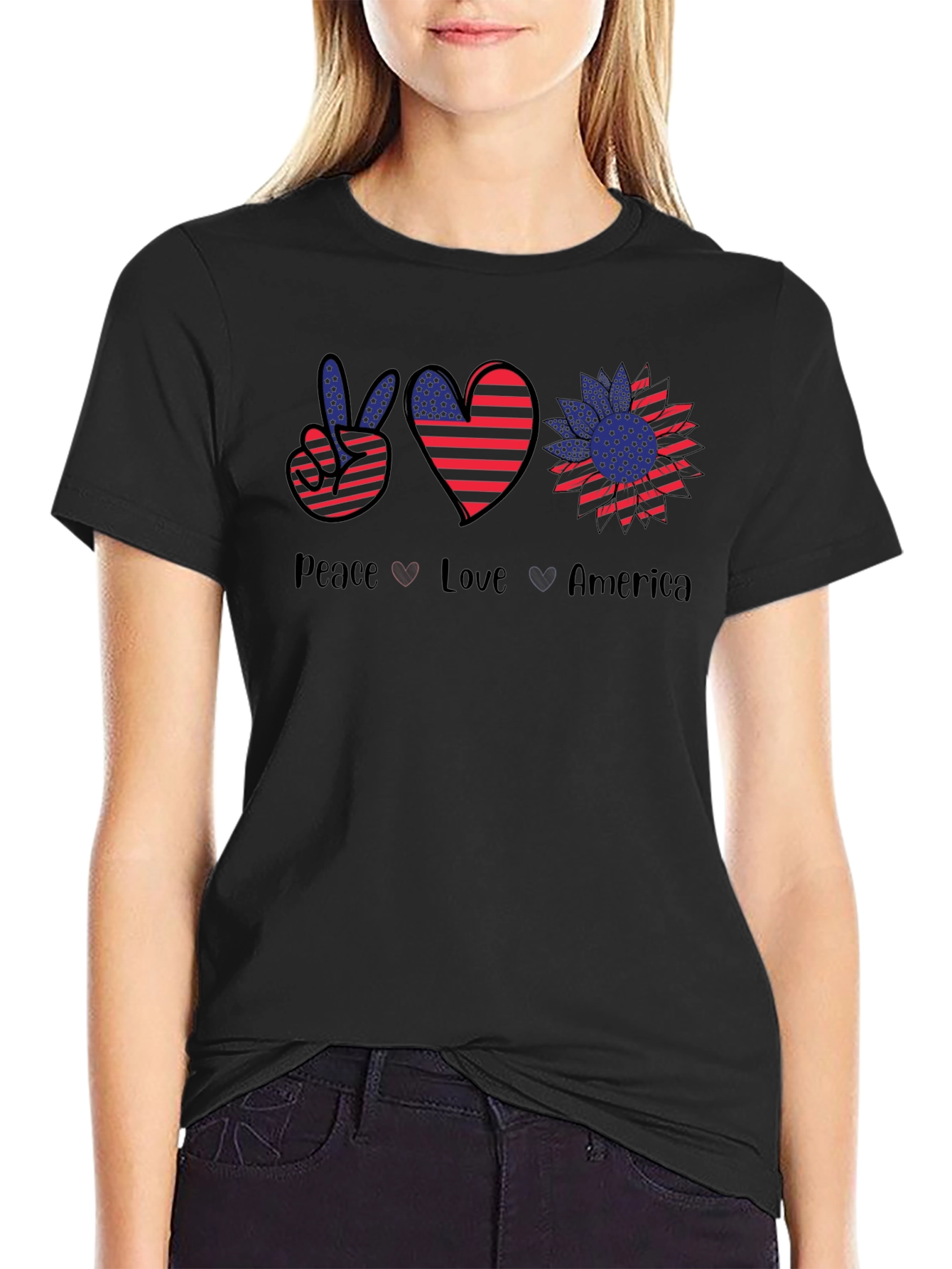 Peace Love America Graphic T-Shirt
