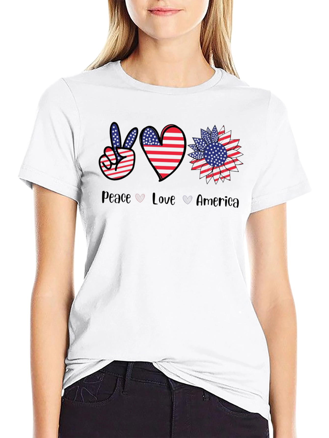 Peace Love America Graphic T-Shirt