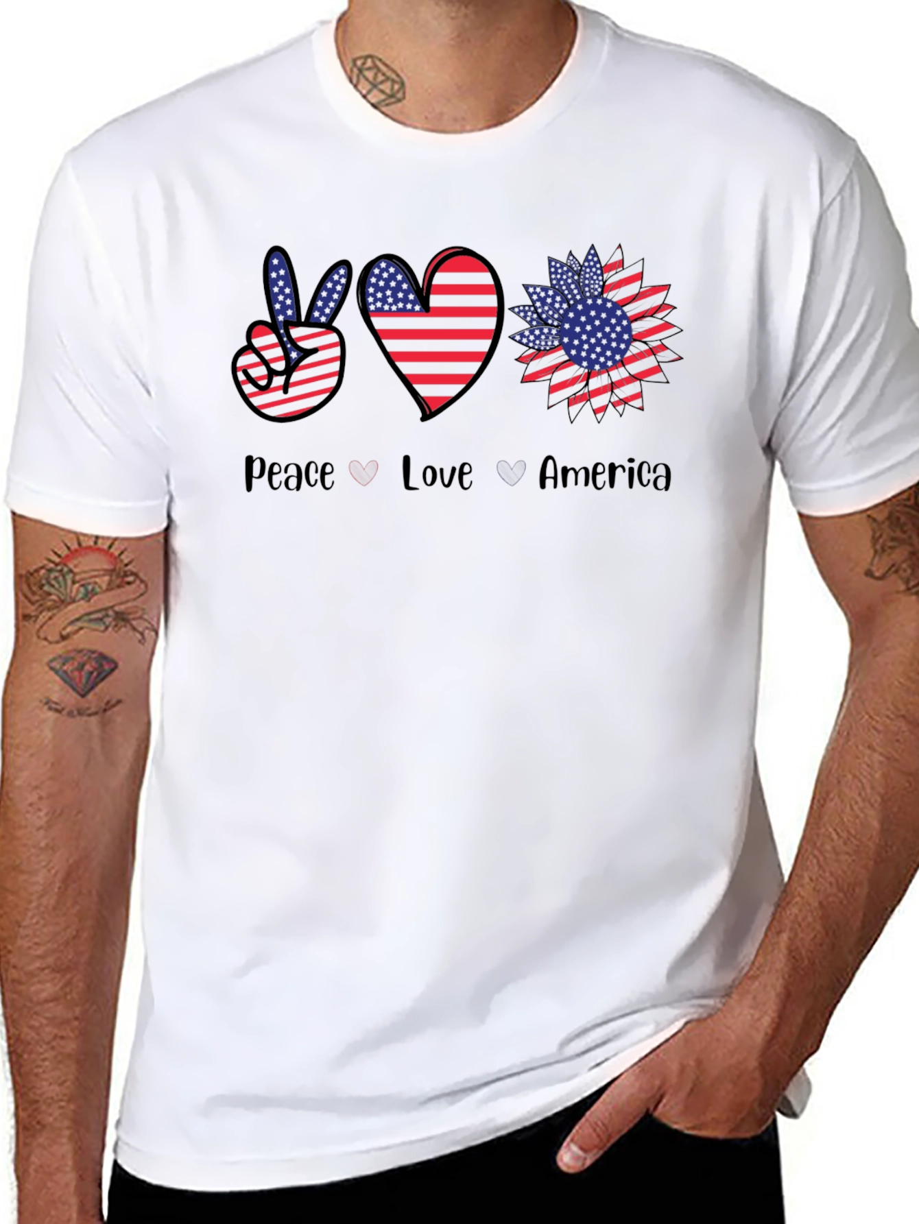 Peace Love America Graphic T-Shirt