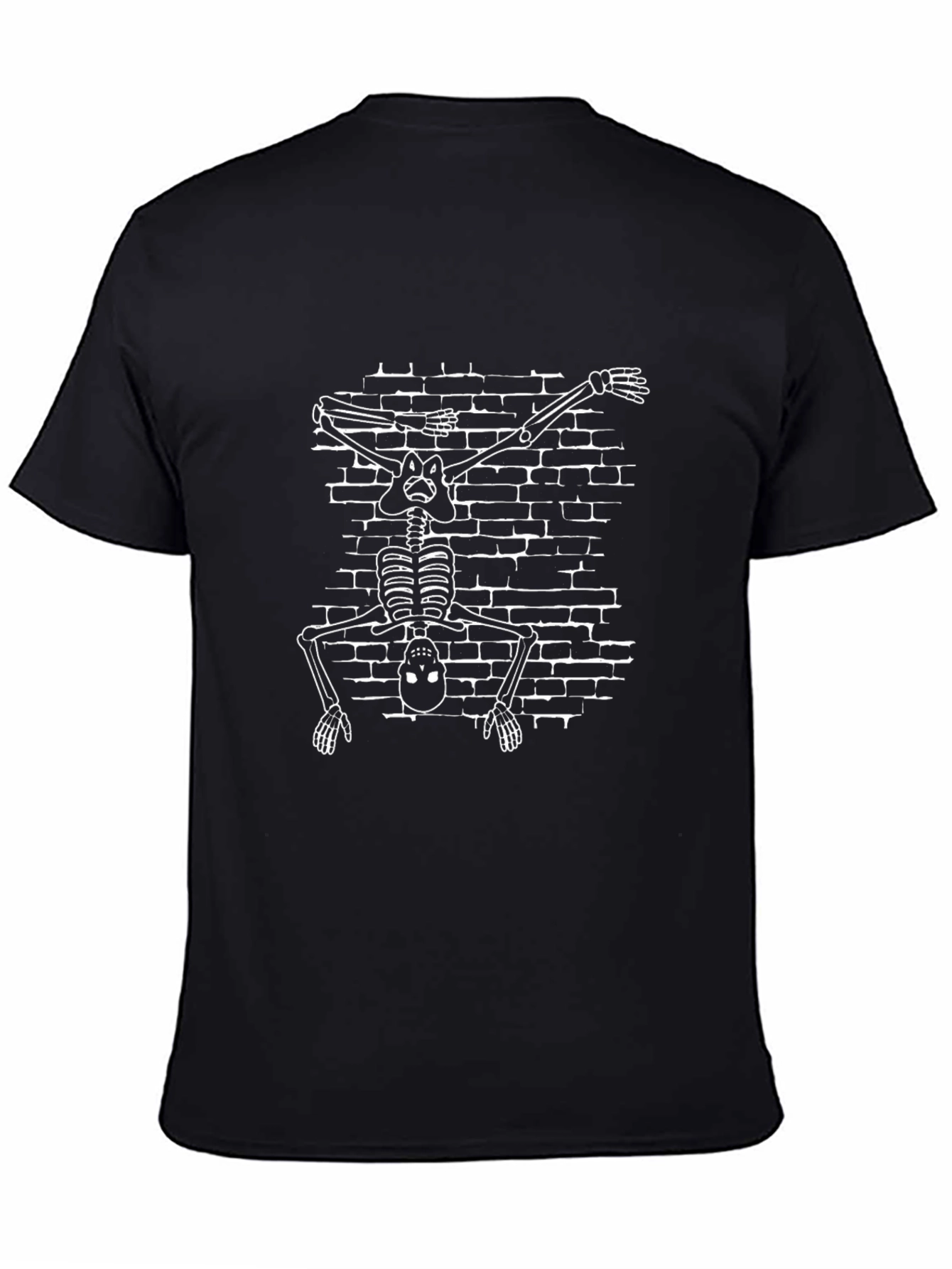 Skeleton Dabbing on Bricks Black T-Shirt