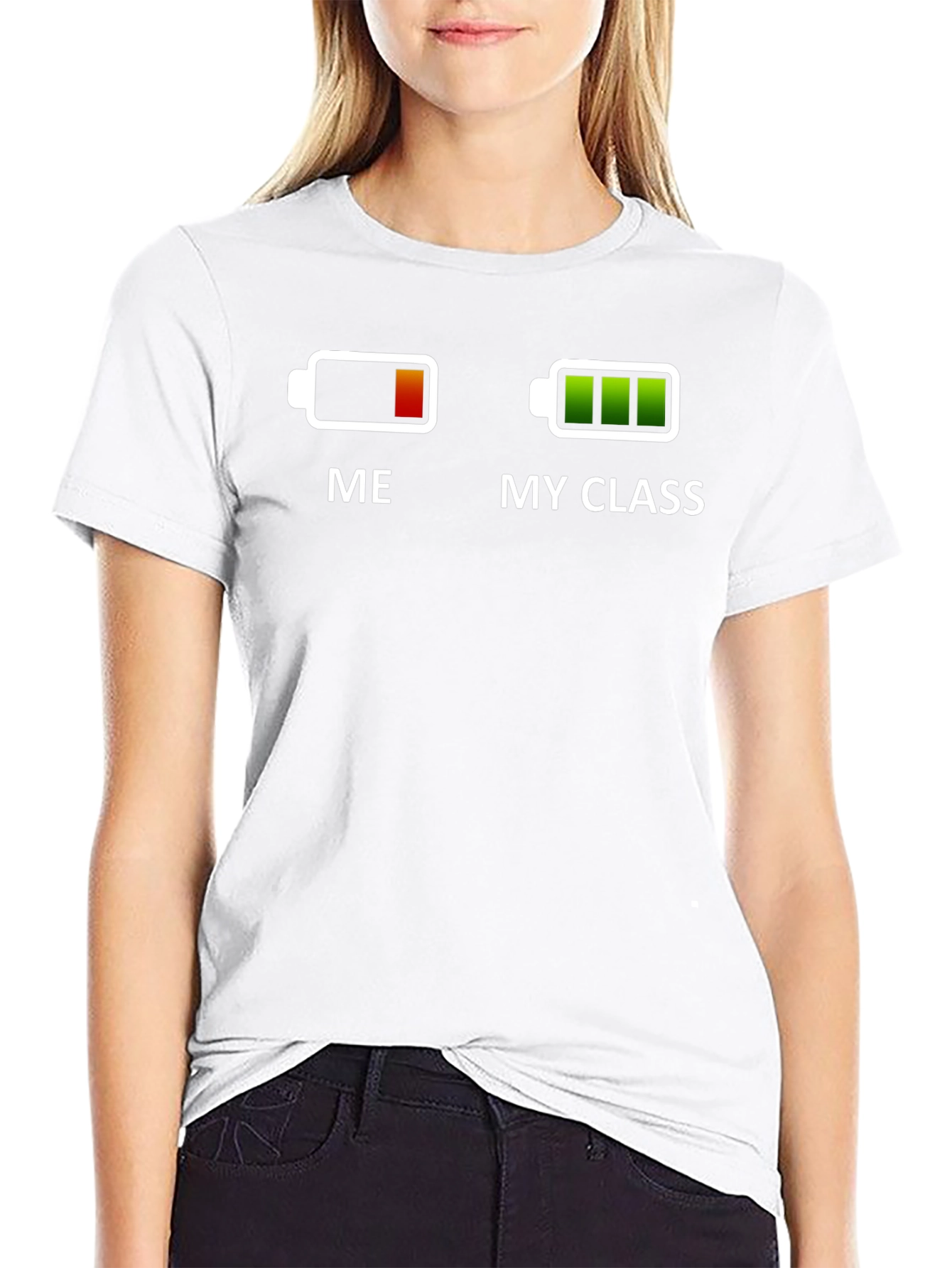 Funny Me vs My Class Battery Graphic T-Shirt