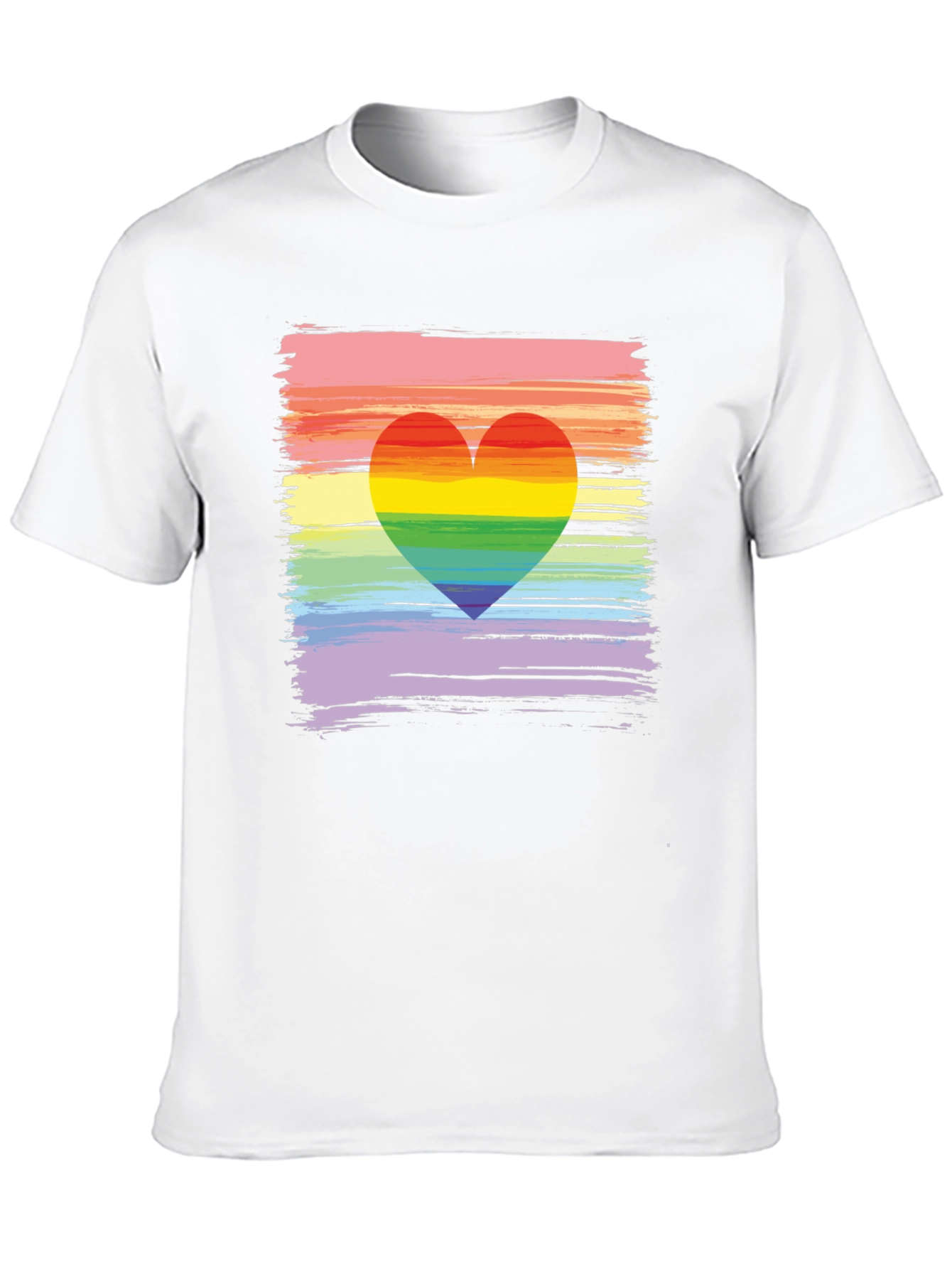 Rainbow Heart Brushstroke Graphic Tee