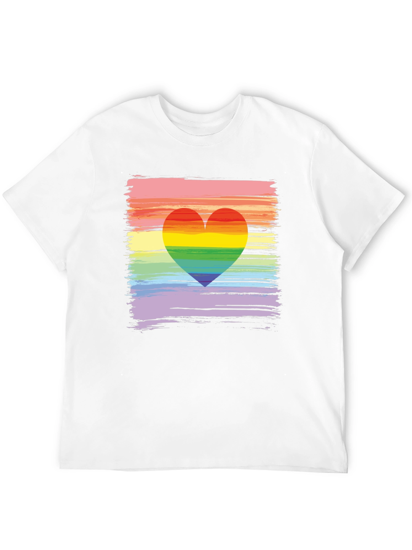 Rainbow Heart Brushstroke Graphic Tee