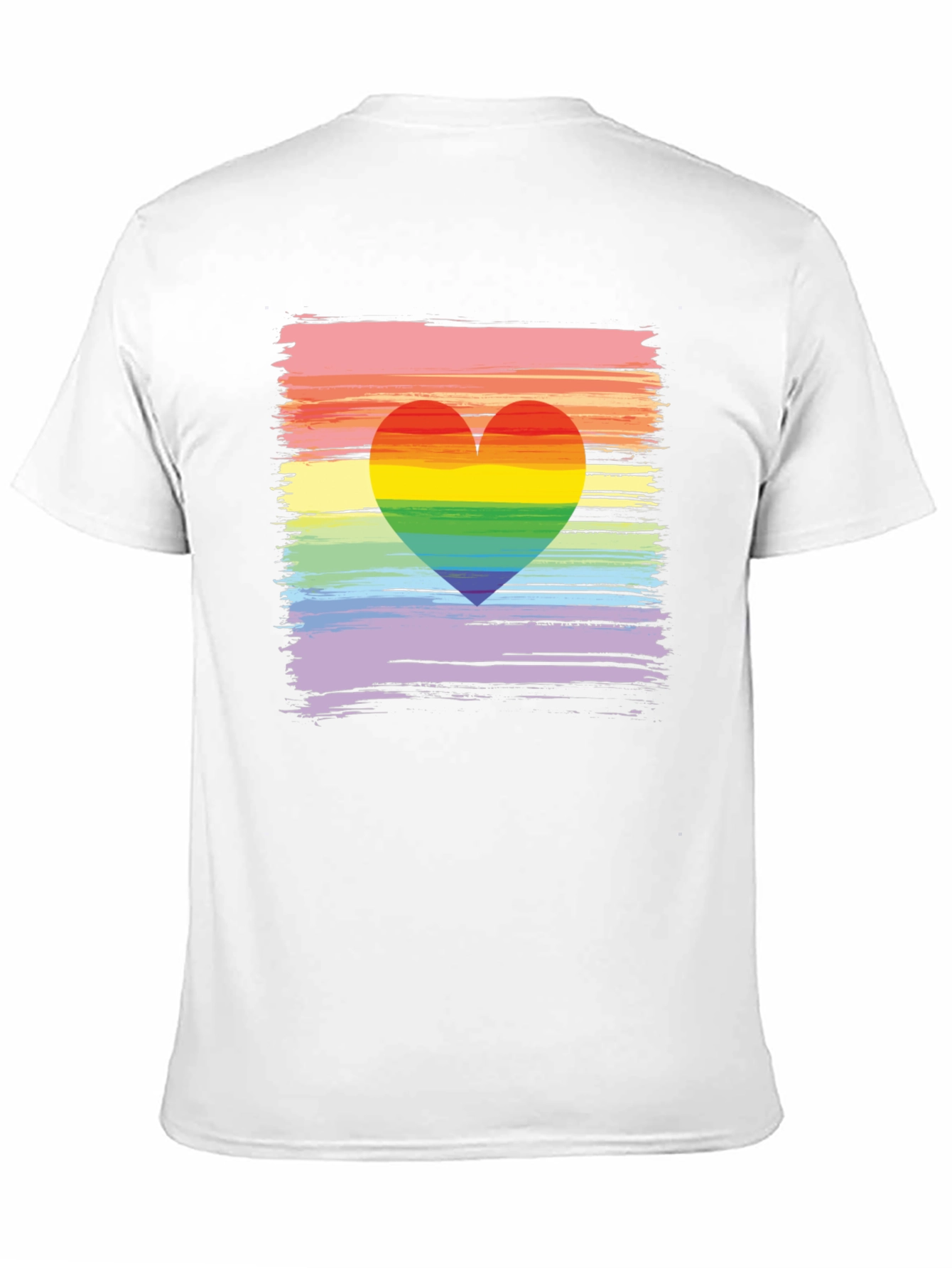 Rainbow Heart Brushstroke Graphic Tee