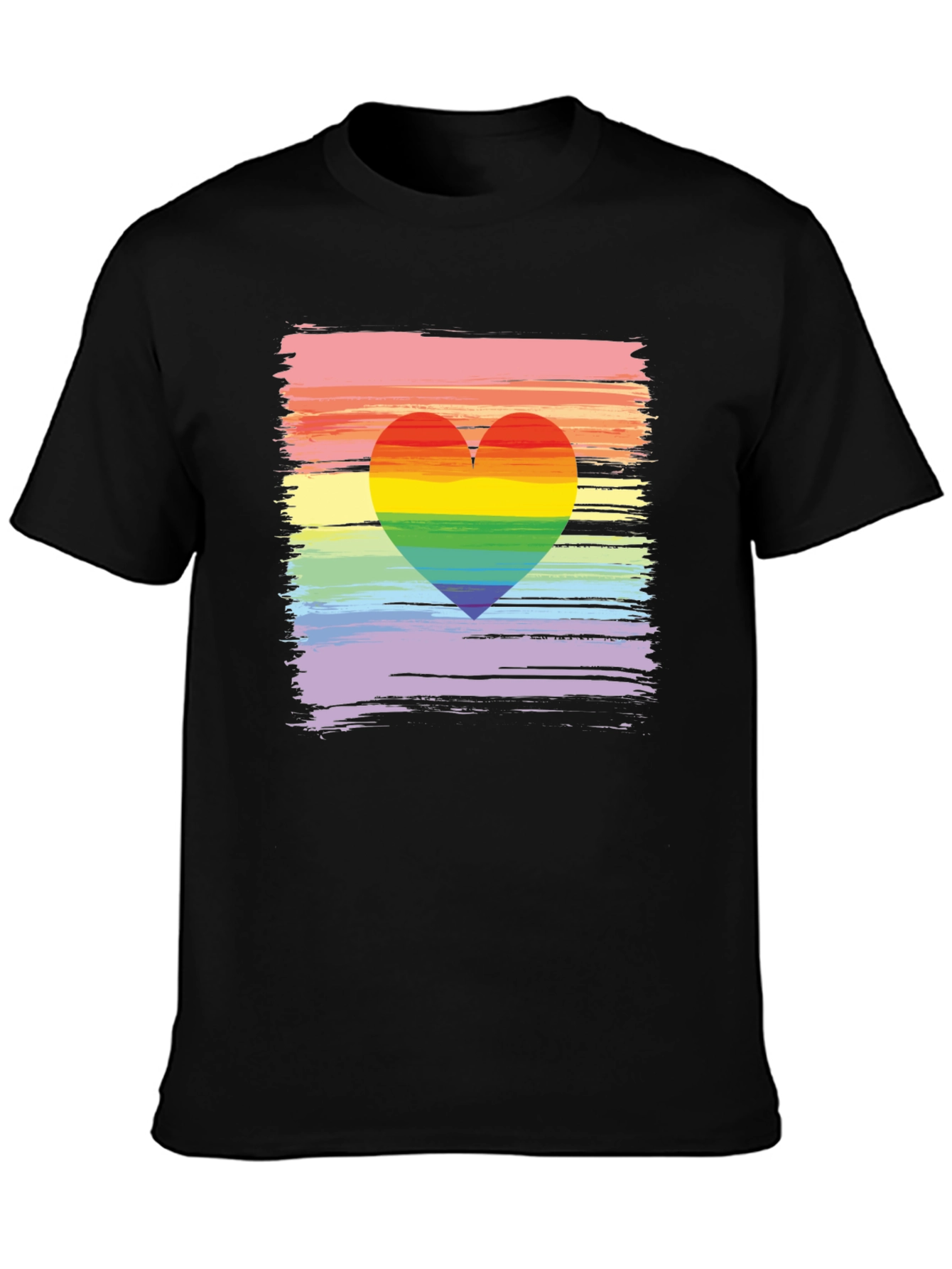 Rainbow Heart Brushstroke Graphic Tee