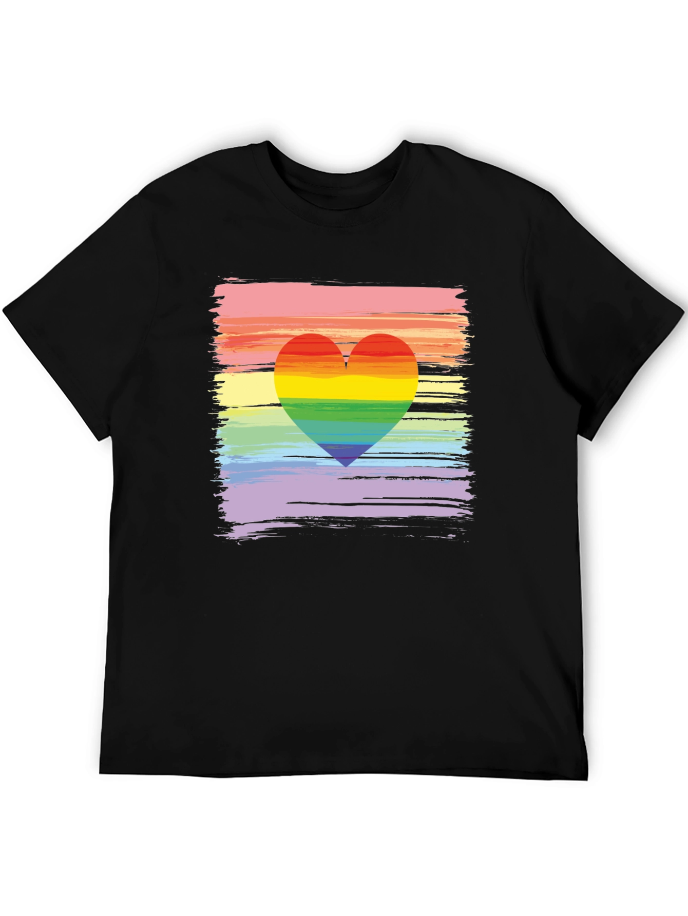 Rainbow Heart Brushstroke Graphic Tee