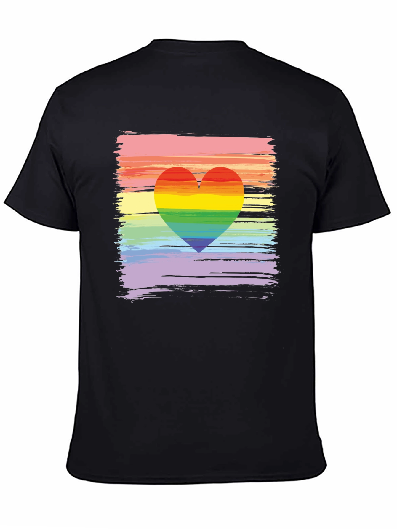 Rainbow Heart Brushstroke Graphic Tee